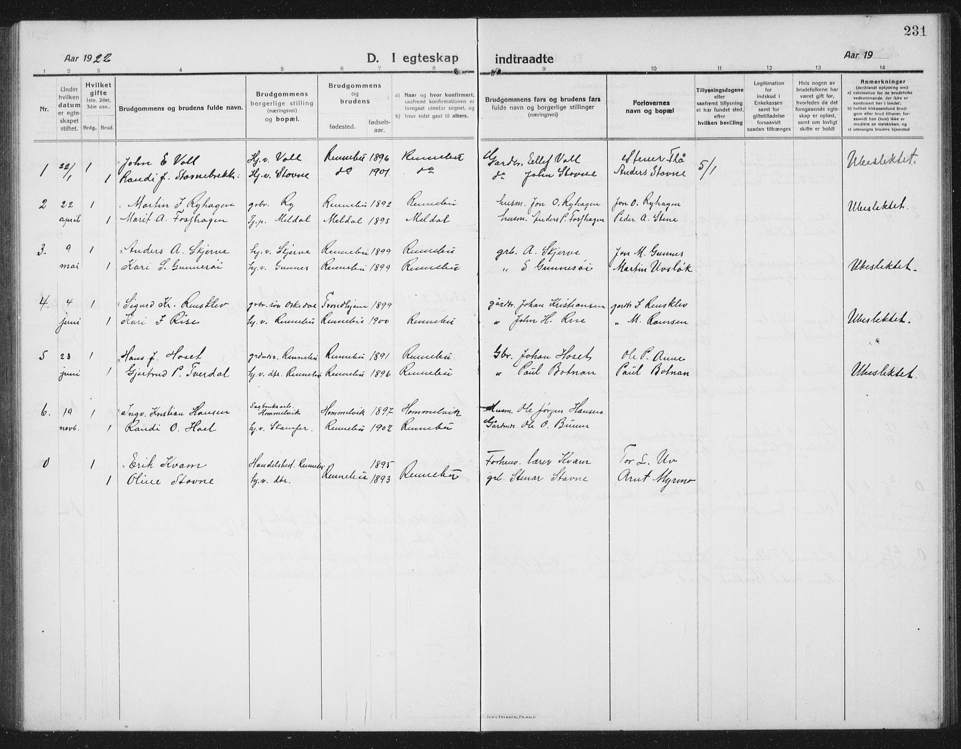 Ministerialprotokoller, klokkerbøker og fødselsregistre - Sør-Trøndelag, SAT/A-1456/674/L0877: Parish register (copy) no. 674C04, 1913-1940, p. 231