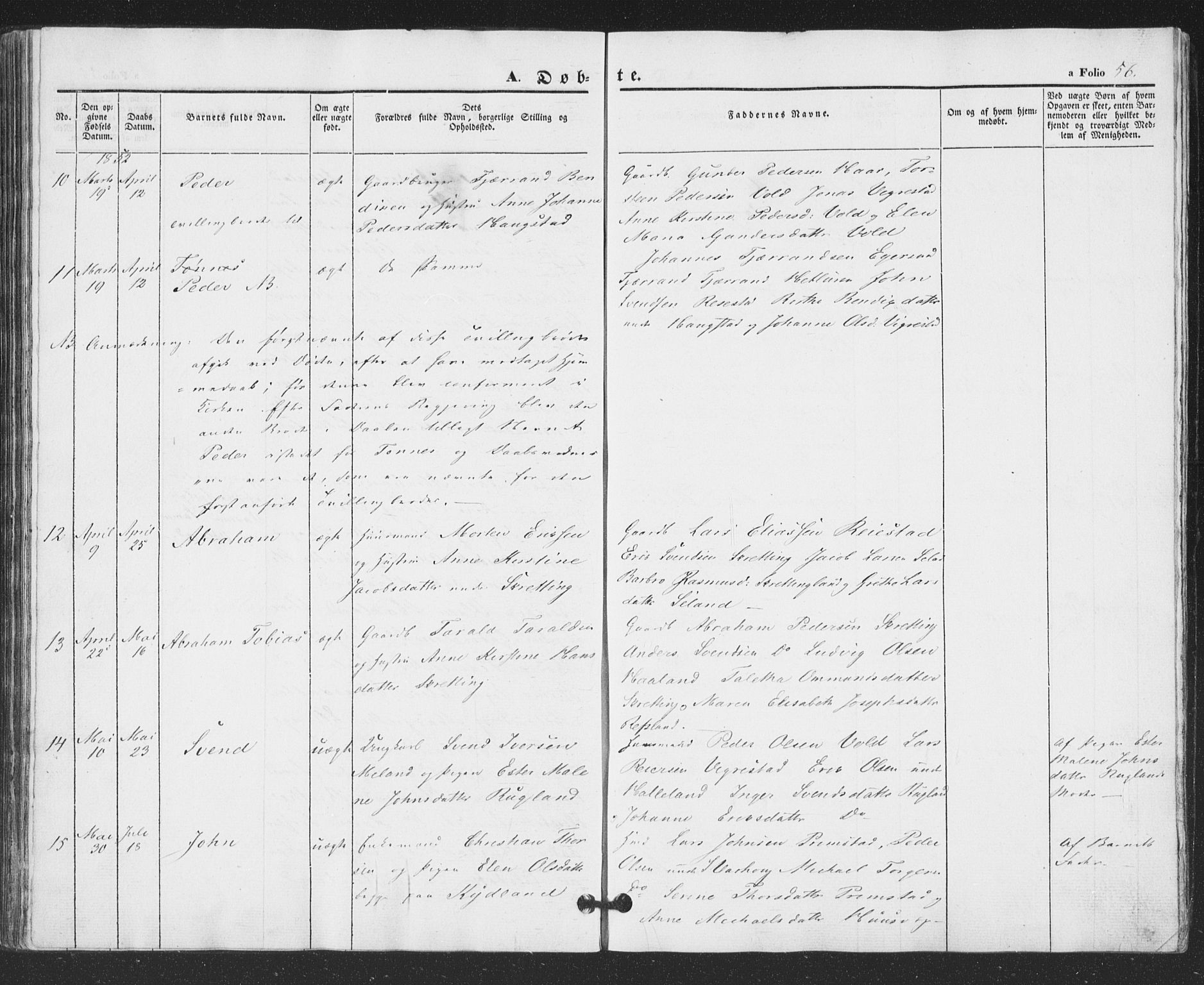 Hå sokneprestkontor, AV/SAST-A-101801/001/30BA/L0007: Parish register (official) no. A 6, 1842-1855, p. 56