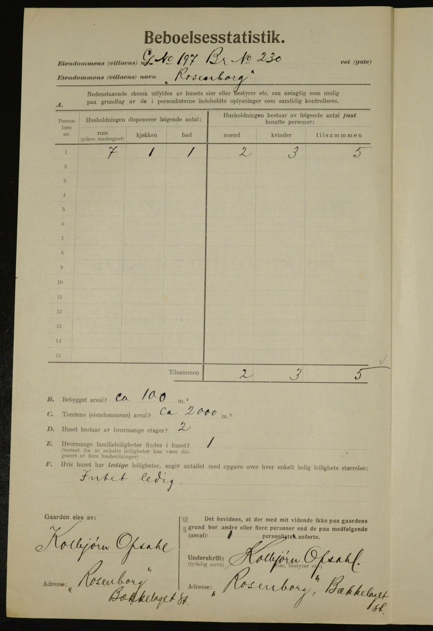 , Municipal Census 1923 for Aker, 1923, p. 41490