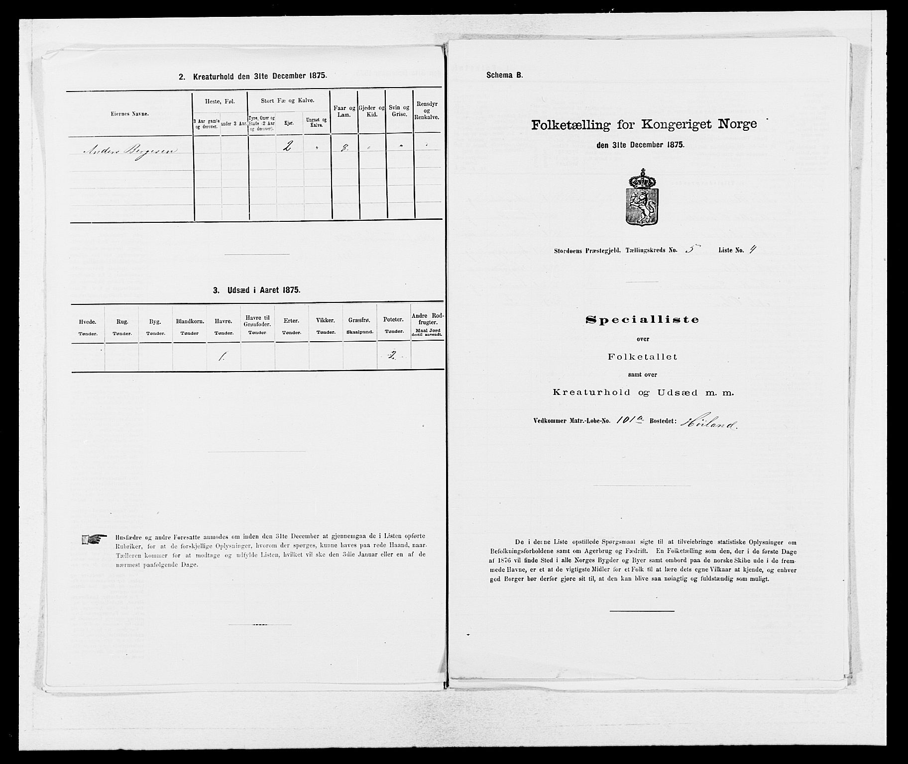 SAB, 1875 census for 1221P Stord, 1875, p. 427