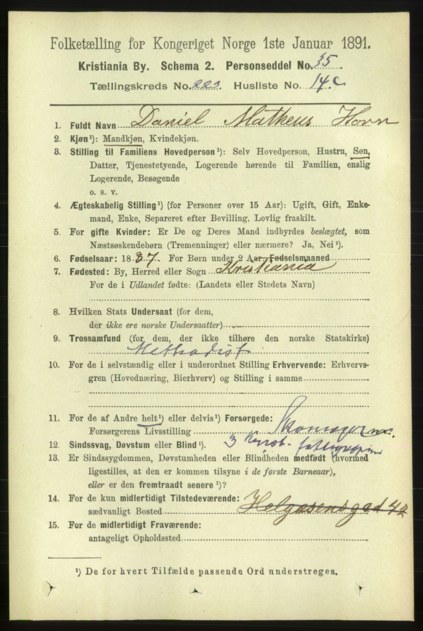 RA, 1891 census for 0301 Kristiania, 1891, p. 134660