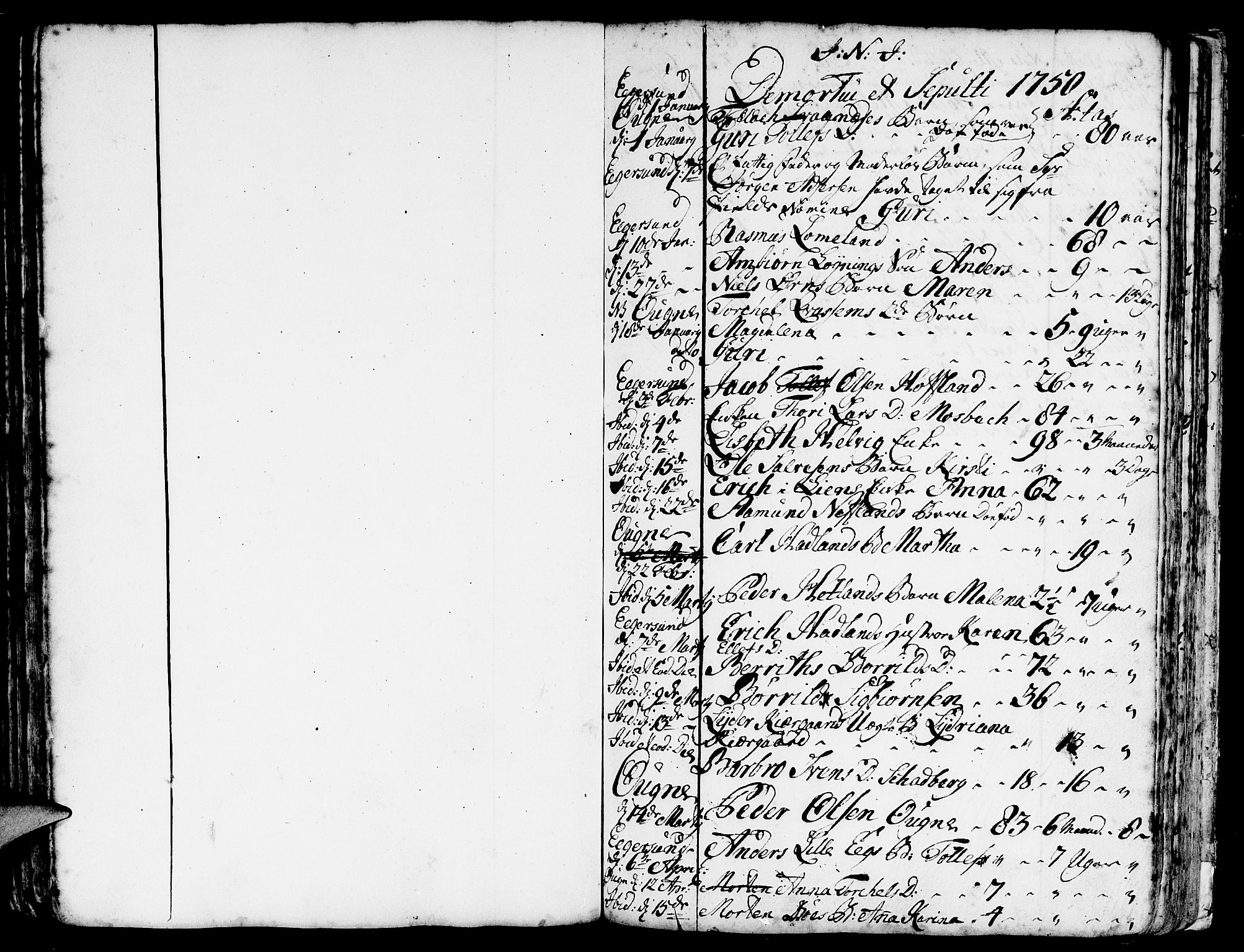 Eigersund sokneprestkontor, AV/SAST-A-101807/S08/L0002: Parish register (official) no. A 2, 1720-1757