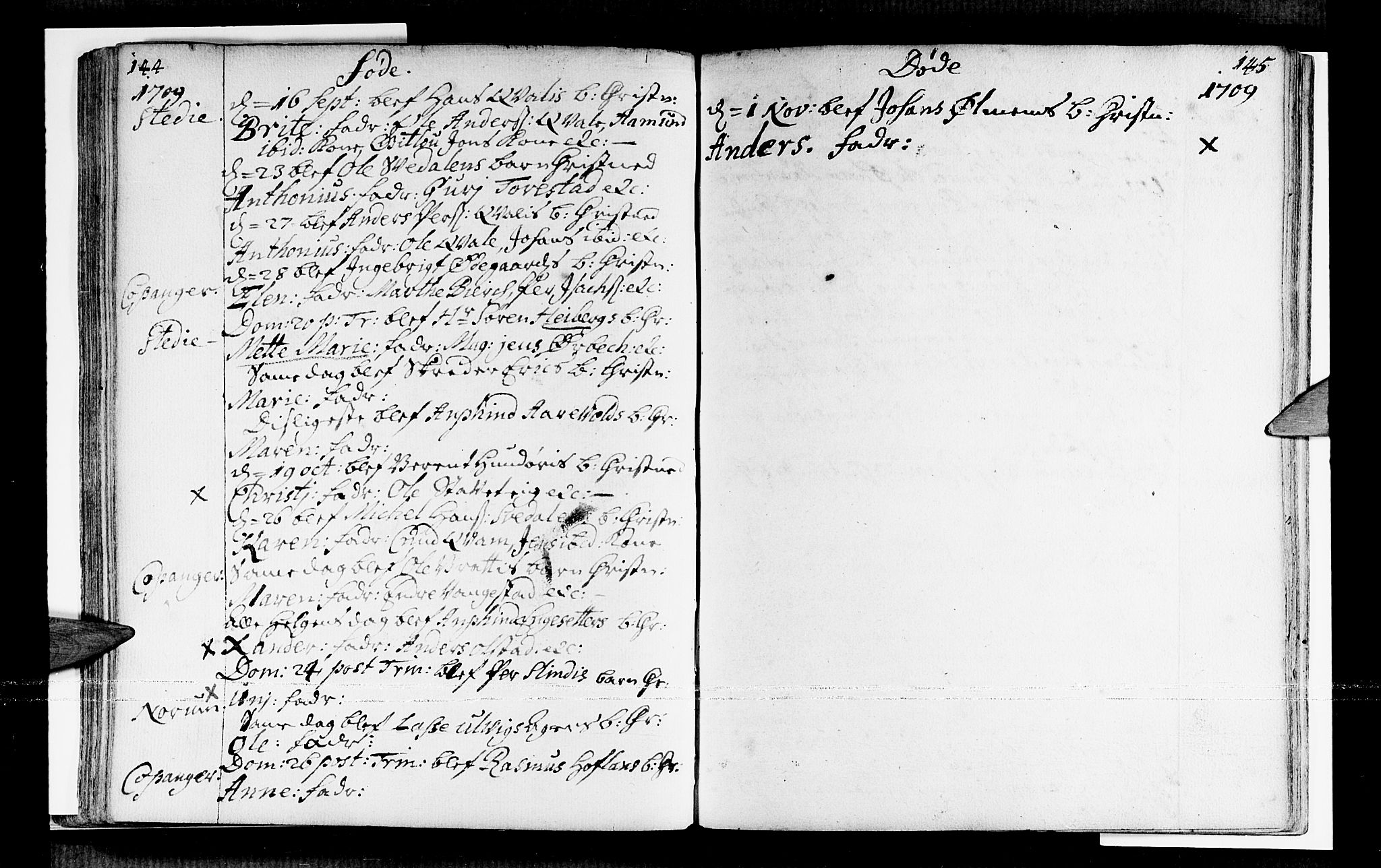Sogndal sokneprestembete, SAB/A-81301/H/Haa/Haaa/L0001: Parish register (official) no. A 1, 1689-1713, p. 144-145