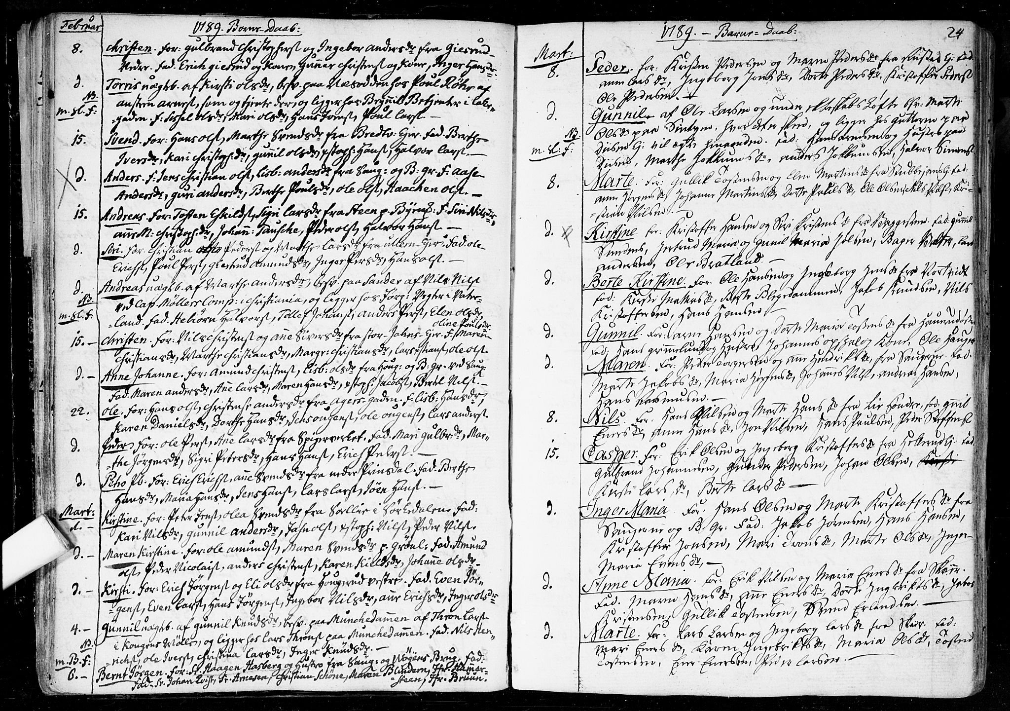 Aker prestekontor kirkebøker, SAO/A-10861/F/L0010: Parish register (official) no. 10, 1786-1809, p. 24