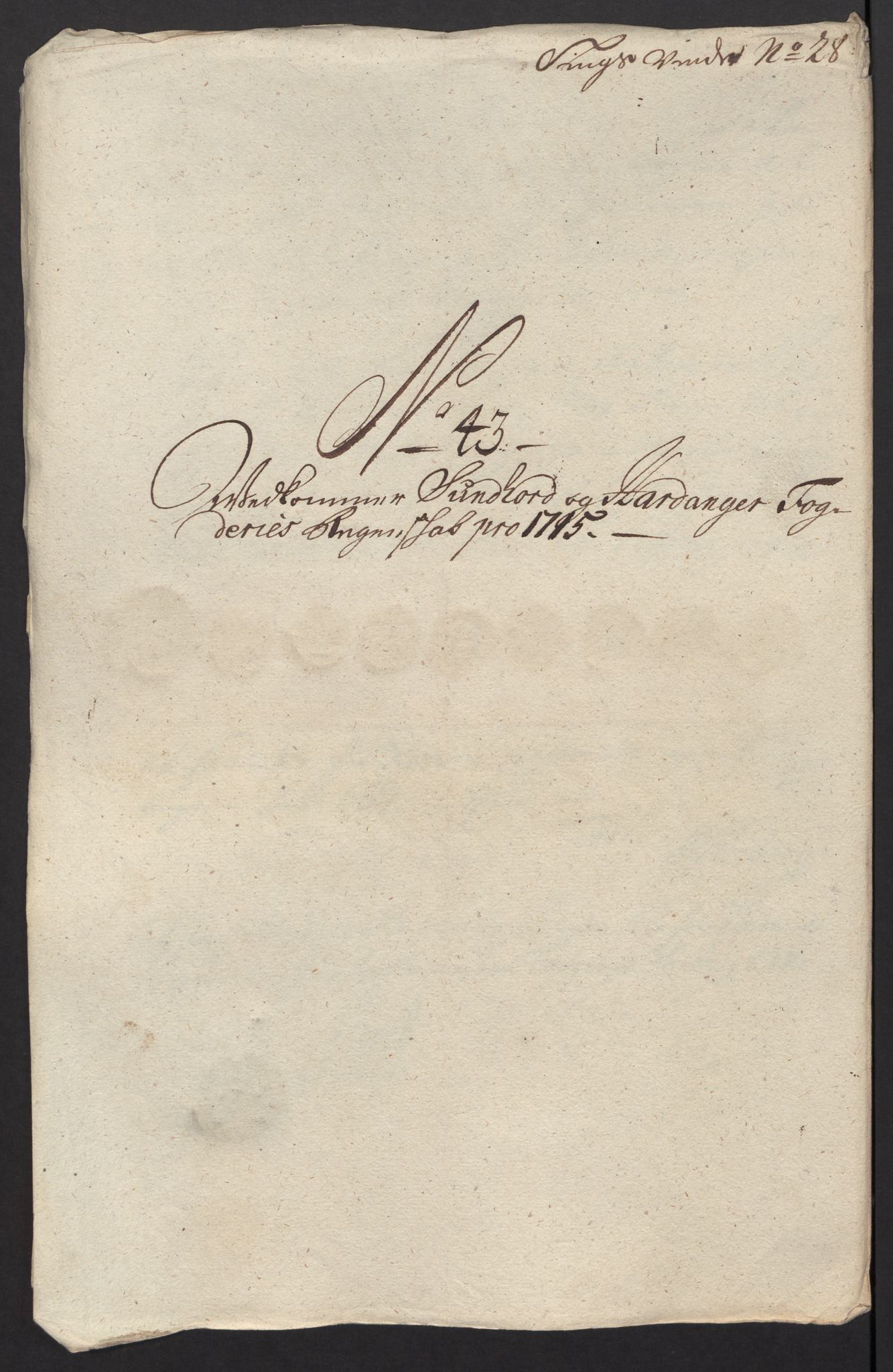 Rentekammeret inntil 1814, Reviderte regnskaper, Fogderegnskap, AV/RA-EA-4092/R48/L2991: Fogderegnskap Sunnhordland og Hardanger, 1715, p. 360