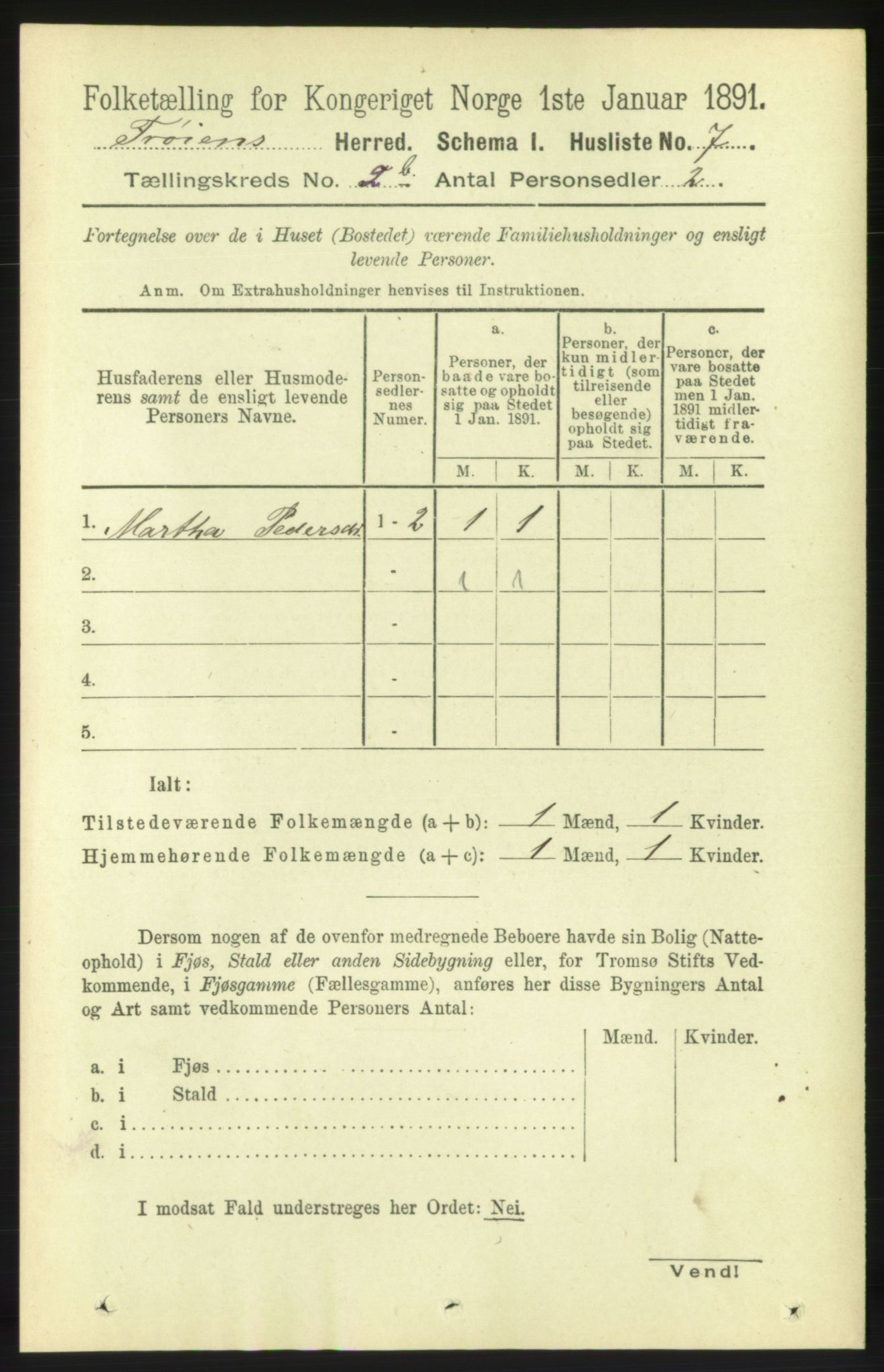 RA, 1891 census for 1619 Frøya, 1891, p. 1338