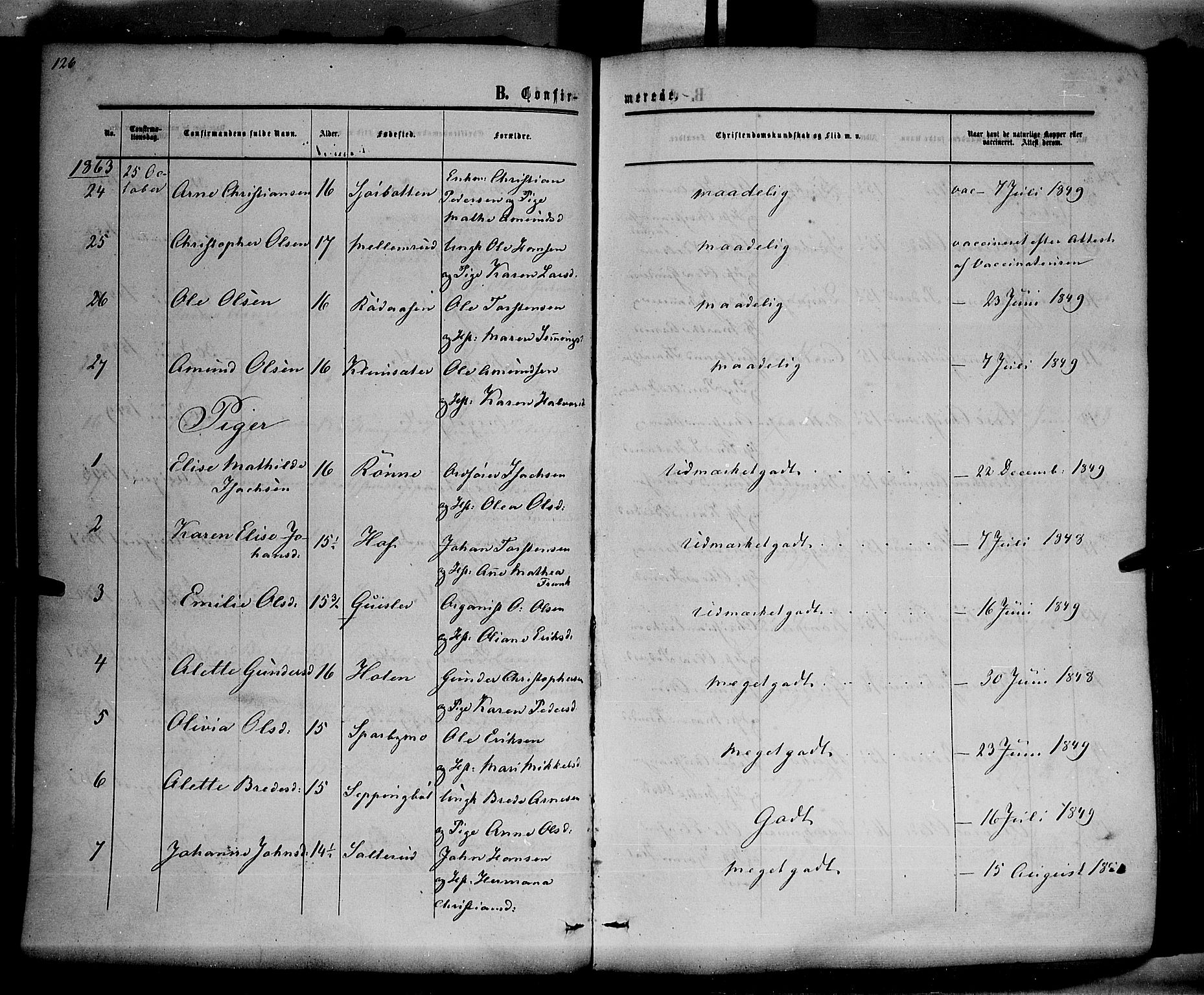 Hof prestekontor, AV/SAH-PREST-038/H/Ha/Haa/L0009: Parish register (official) no. 9, 1862-1877, p. 126