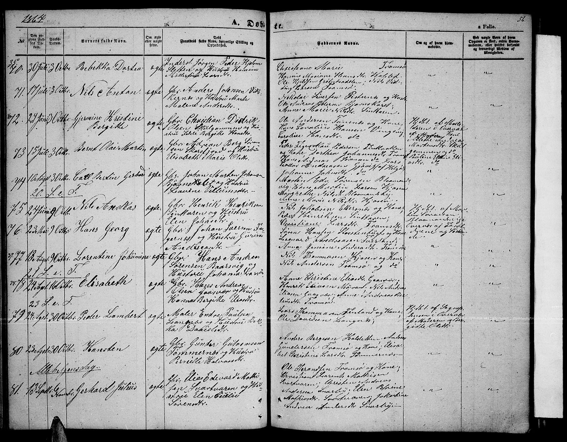 Tromsøysund sokneprestkontor, AV/SATØ-S-1304/G/Gb/L0001klokker: Parish register (copy) no. 1, 1857-1869, p. 56