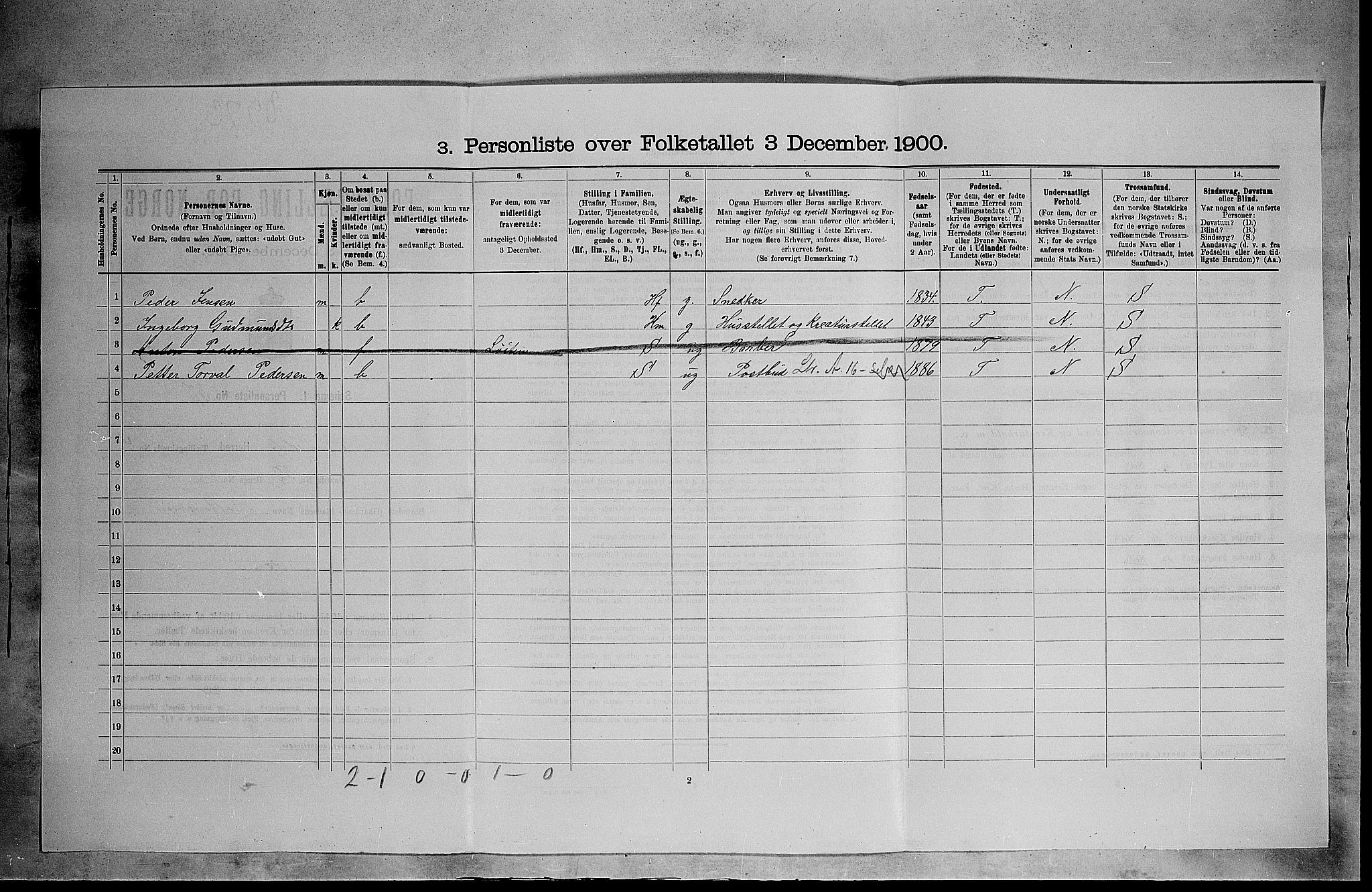 SAH, 1900 census for Romedal, 1900, p. 673