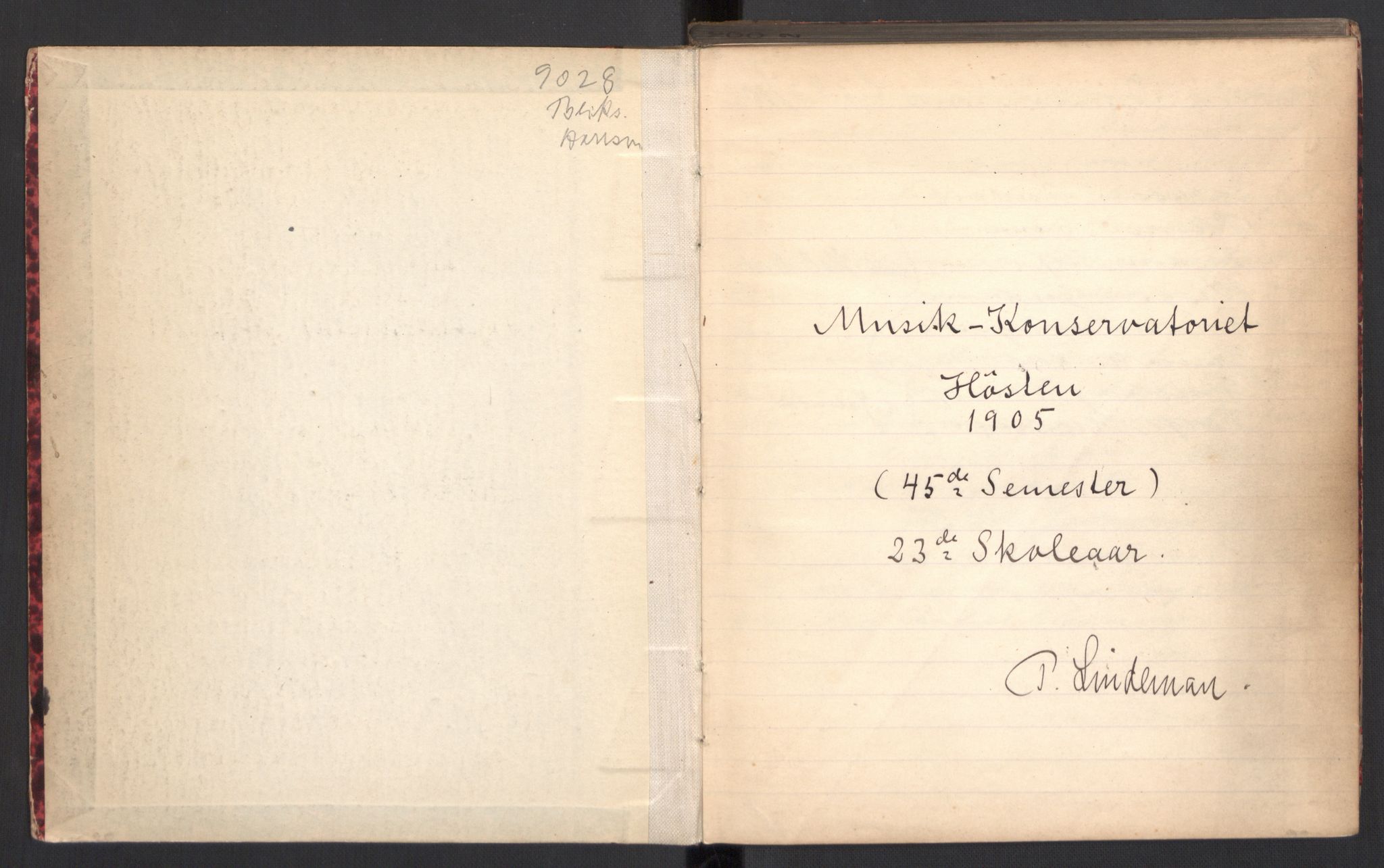 Musikkonservatoriet i Oslo, AV/RA-PA-1761/F/Fa/L0003/0005: Oversikt over lærere, elever, m.m. / Musikkonservatoriet - Skoleåret 1905 - 1906, 1905-1906