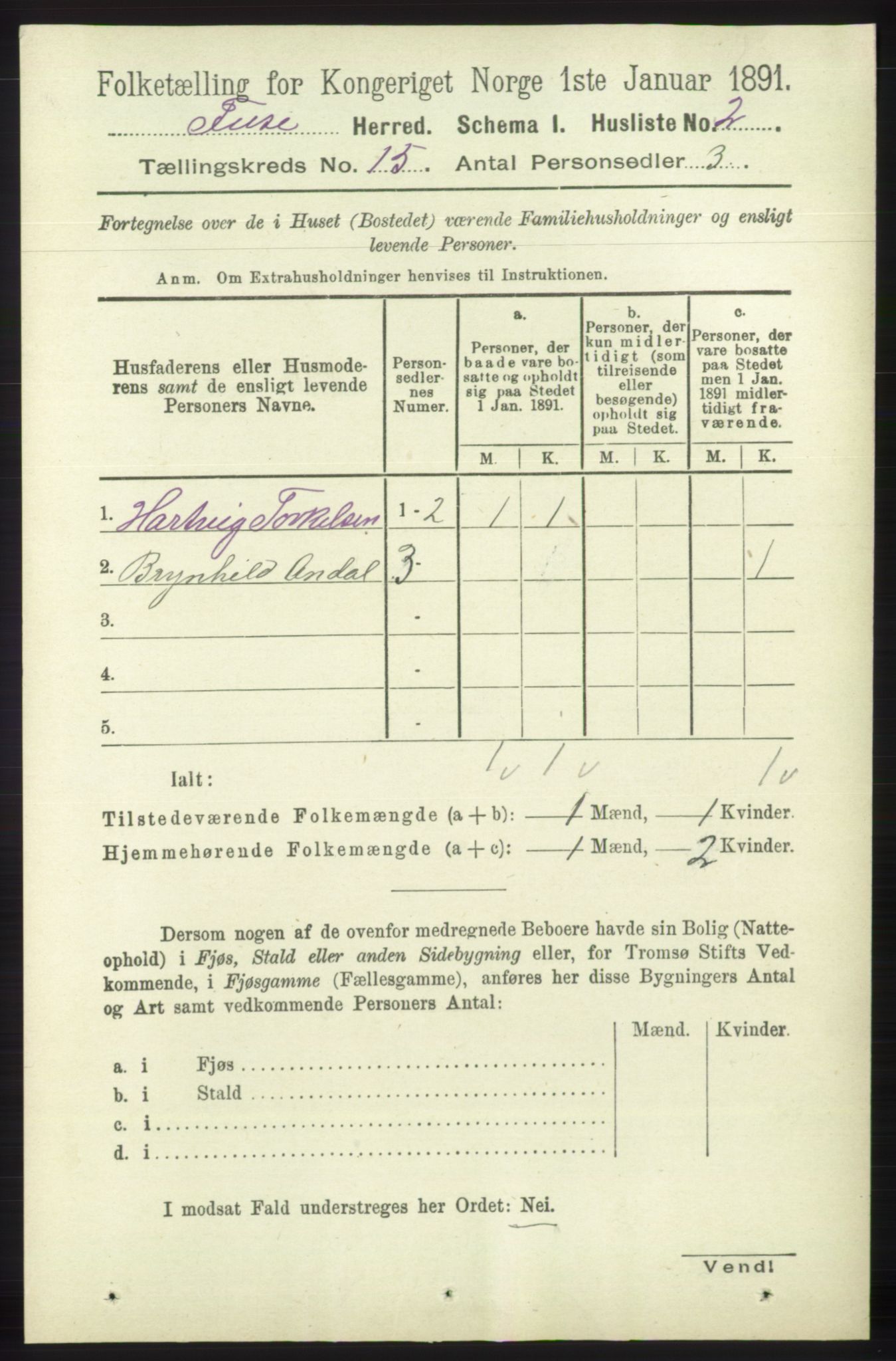 RA, 1891 census for 1241 Fusa, 1891, p. 3362