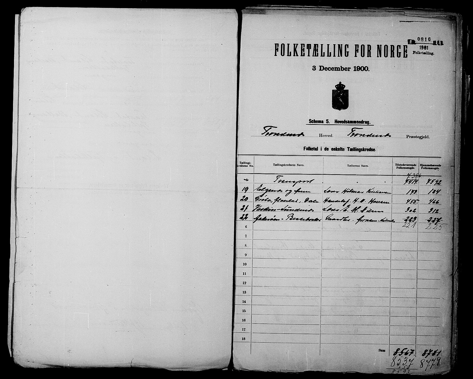 SATØ, 1900 census for Trondenes, 1900, p. 8