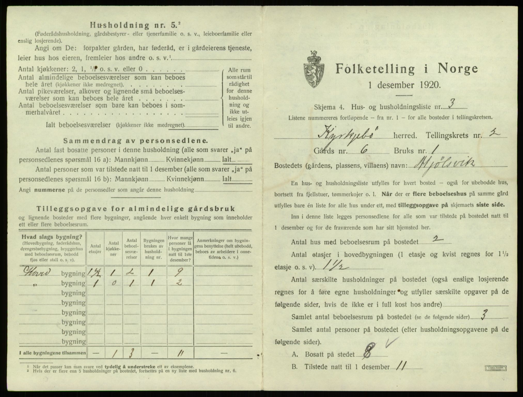 SAB, 1920 census for Kyrkjebø, 1920, p. 90