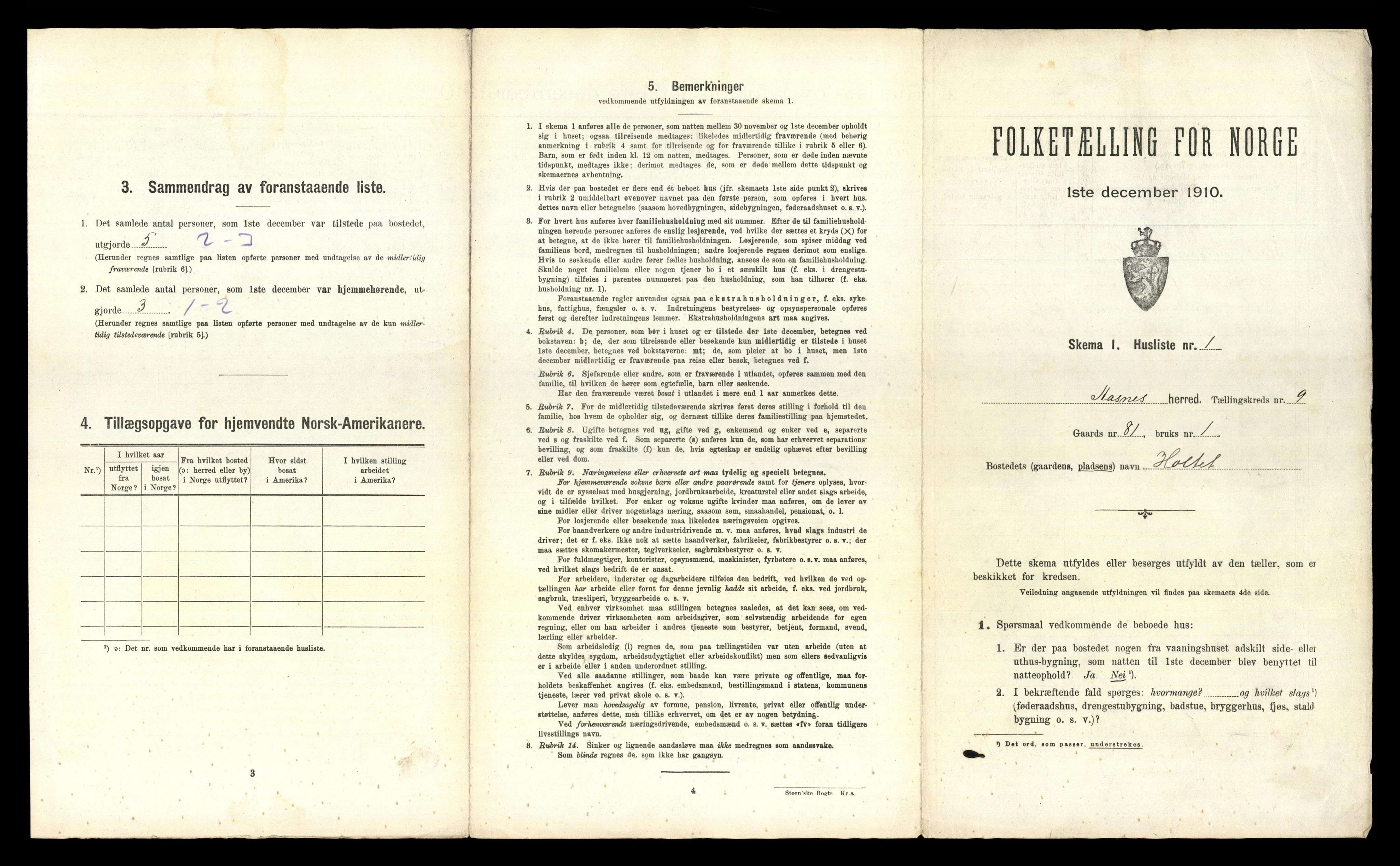 RA, 1910 census for Åsnes, 1910, p. 1370