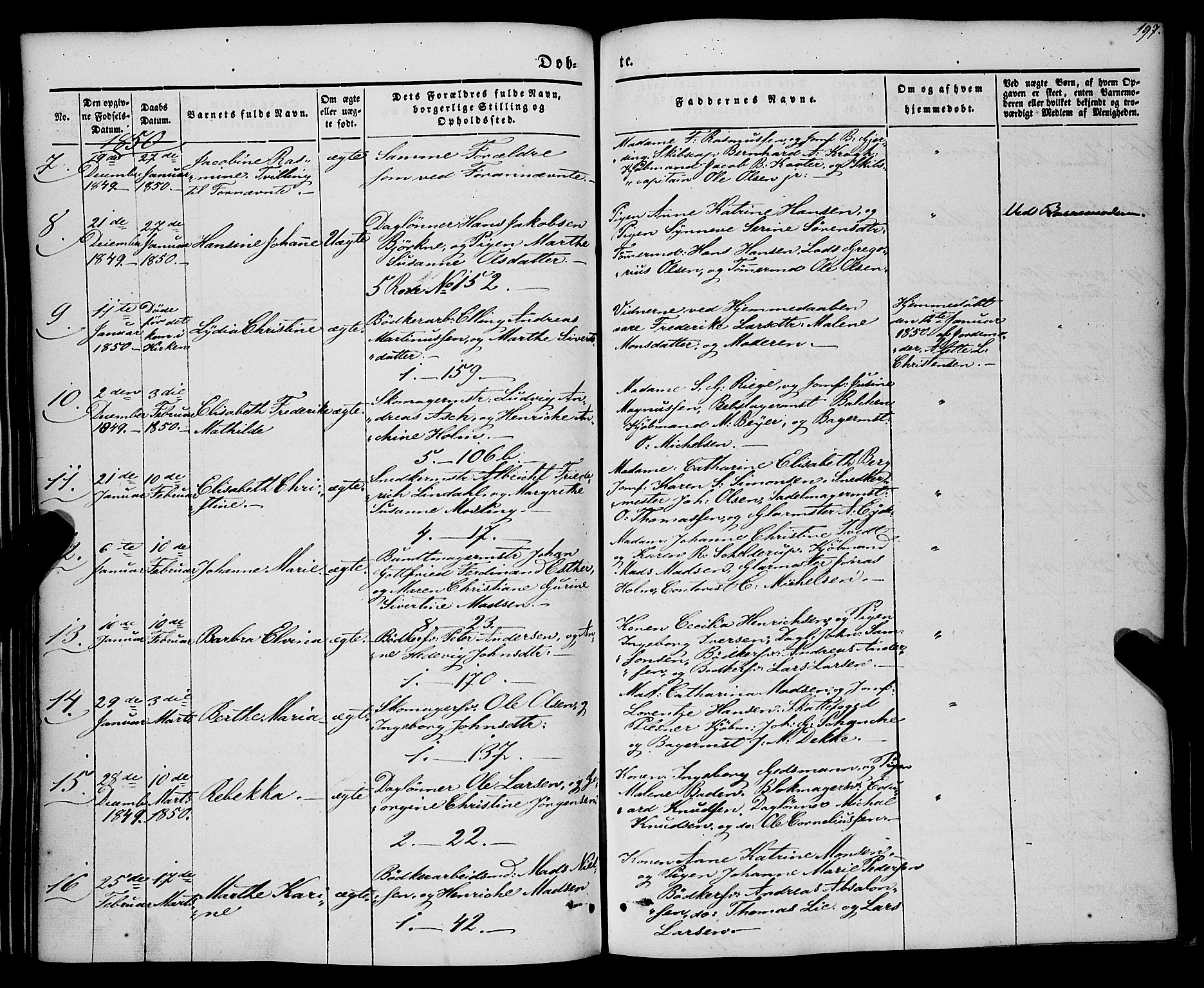 Nykirken Sokneprestembete, AV/SAB-A-77101/H/Haa/L0014: Parish register (official) no. B 1, 1844-1858, p. 197