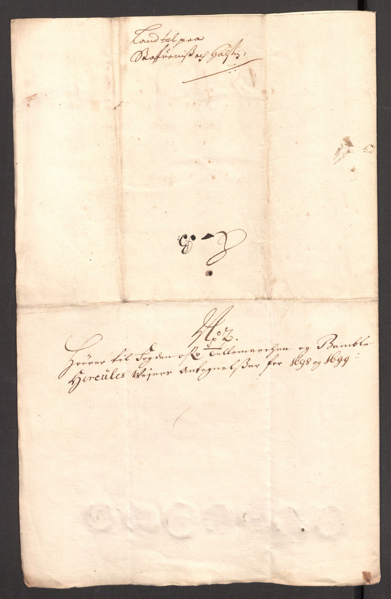 Rentekammeret inntil 1814, Reviderte regnskaper, Fogderegnskap, AV/RA-EA-4092/R36/L2102: Fogderegnskap Øvre og Nedre Telemark og Bamble, 1699, p. 95