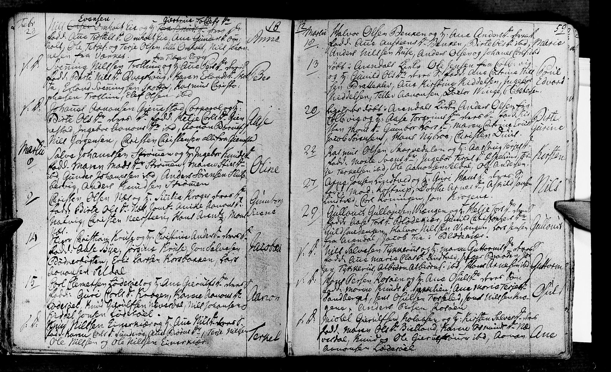 Øyestad sokneprestkontor, AV/SAK-1111-0049/F/Fa/L0011: Parish register (official) no. A 11, 1805-1824, p. 59