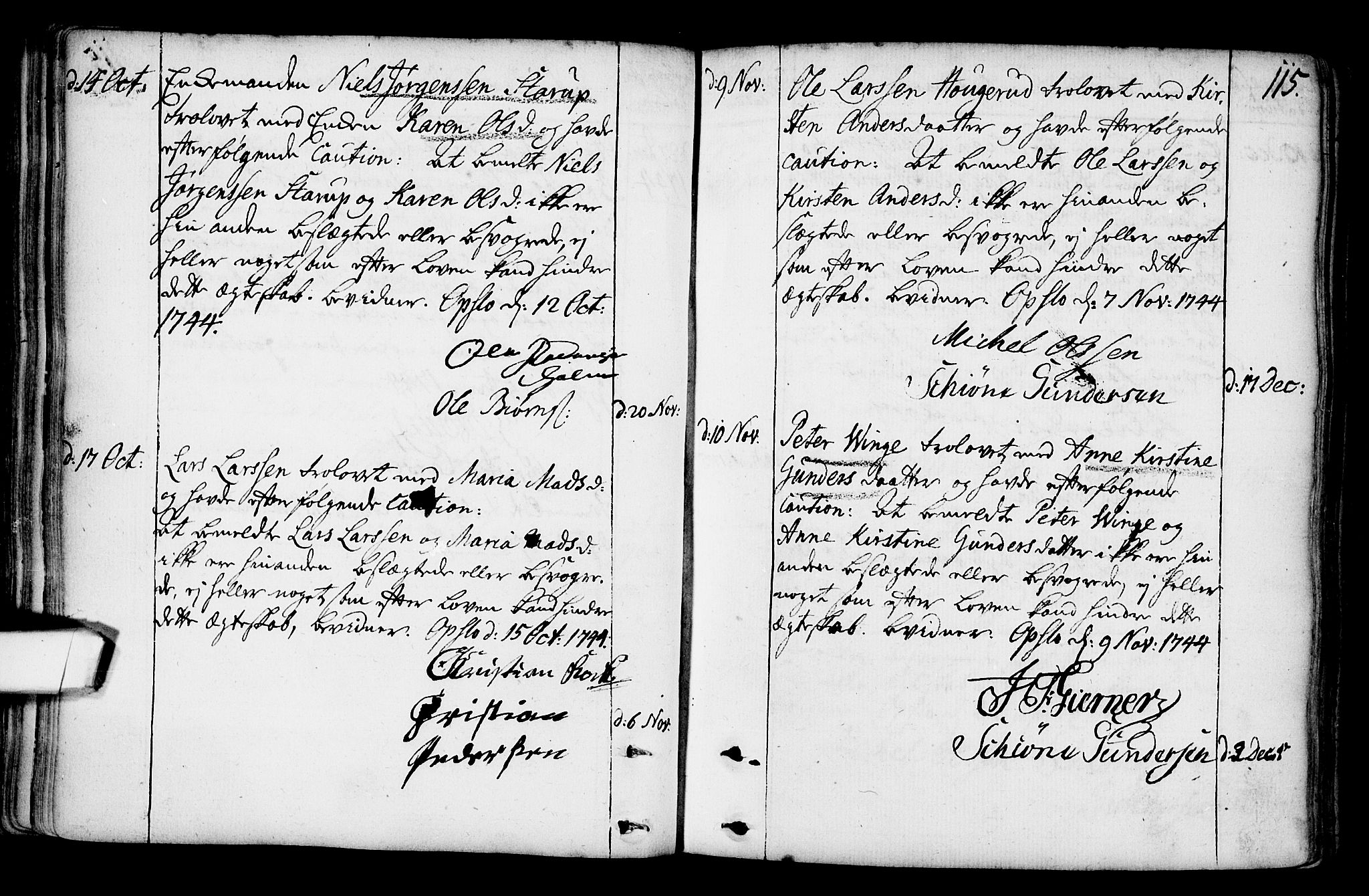 Gamlebyen prestekontor Kirkebøker, SAO/A-10884/F/Fa/L0001: Parish register (official) no. 1, 1734-1818, p. 115