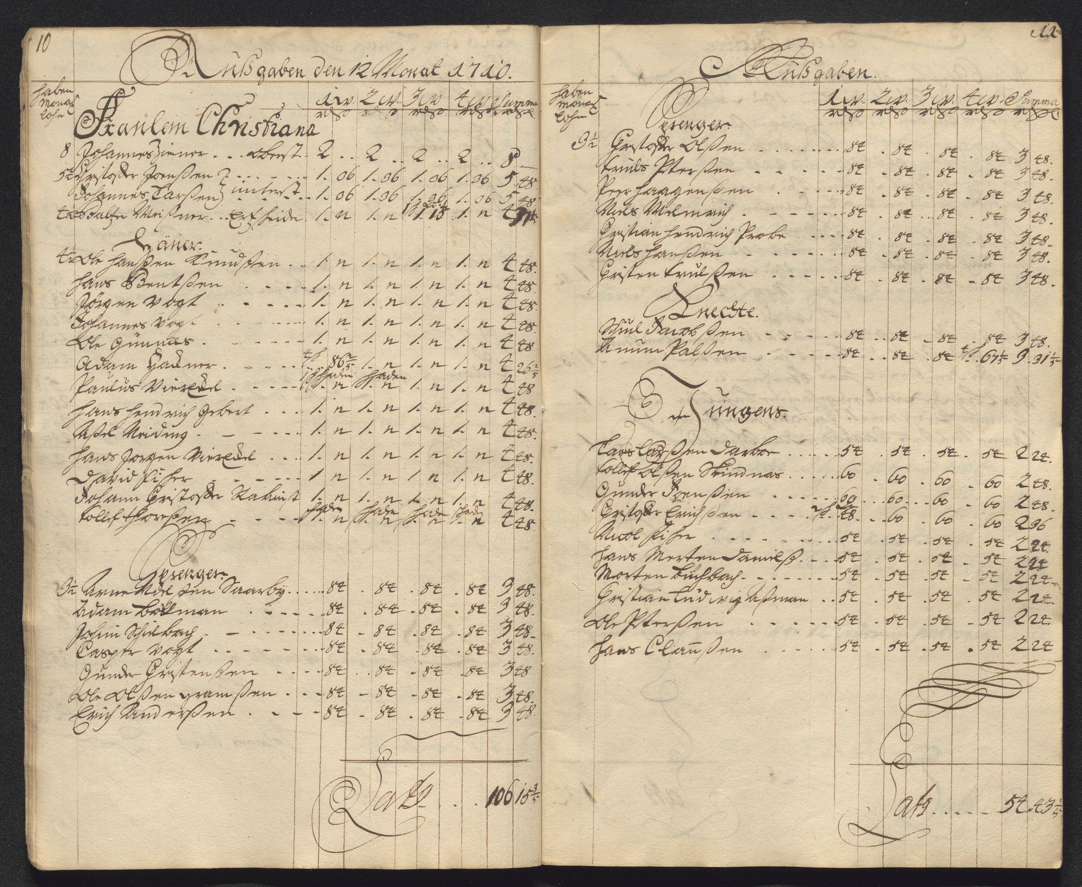 Kongsberg Sølvverk 1623-1816, AV/SAKO-EA-3135/001/D/Dc/Dcd/L0099: Utgiftsregnskap for gruver m.m., 1710, p. 539