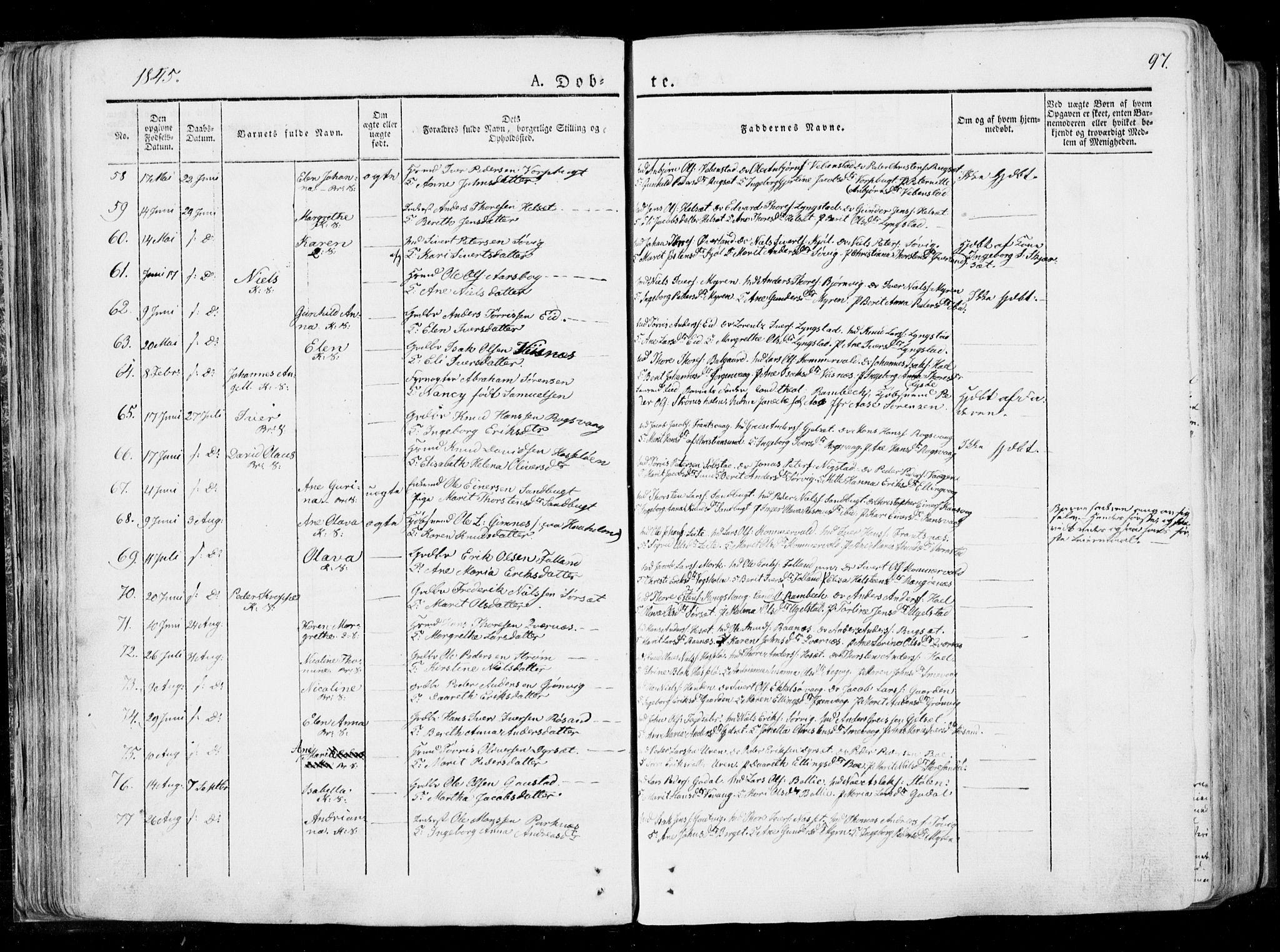 Ministerialprotokoller, klokkerbøker og fødselsregistre - Møre og Romsdal, AV/SAT-A-1454/568/L0803: Parish register (official) no. 568A10, 1830-1853, p. 97