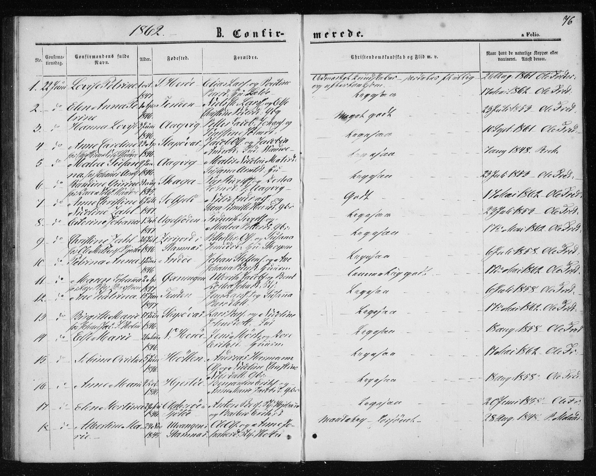 Ministerialprotokoller, klokkerbøker og fødselsregistre - Nordland, SAT/A-1459/834/L0505: Parish register (official) no. 834A03, 1862-1871, p. 76
