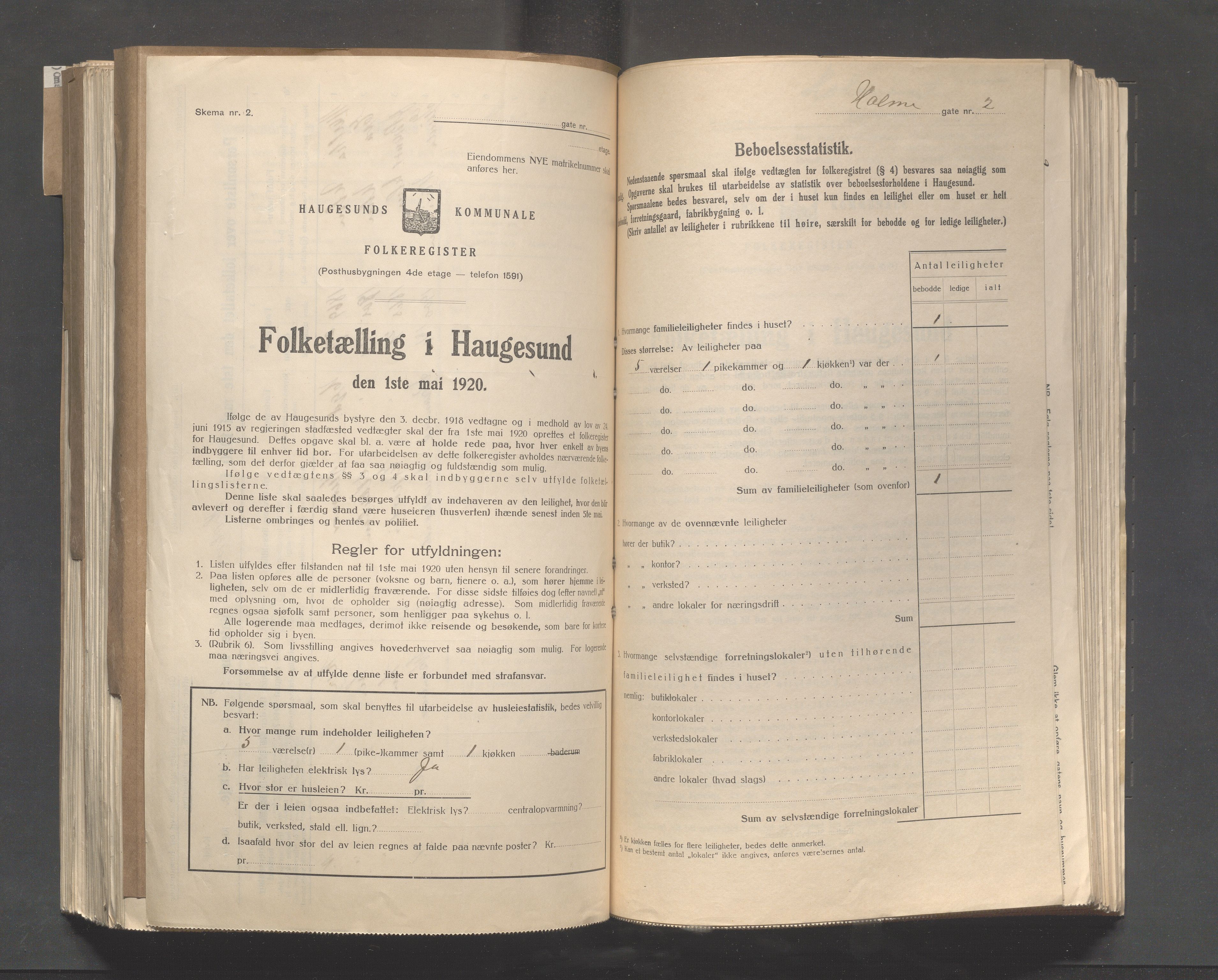 IKAR, Local census 1.5.1920 for Haugesund, 1920, p. 5848