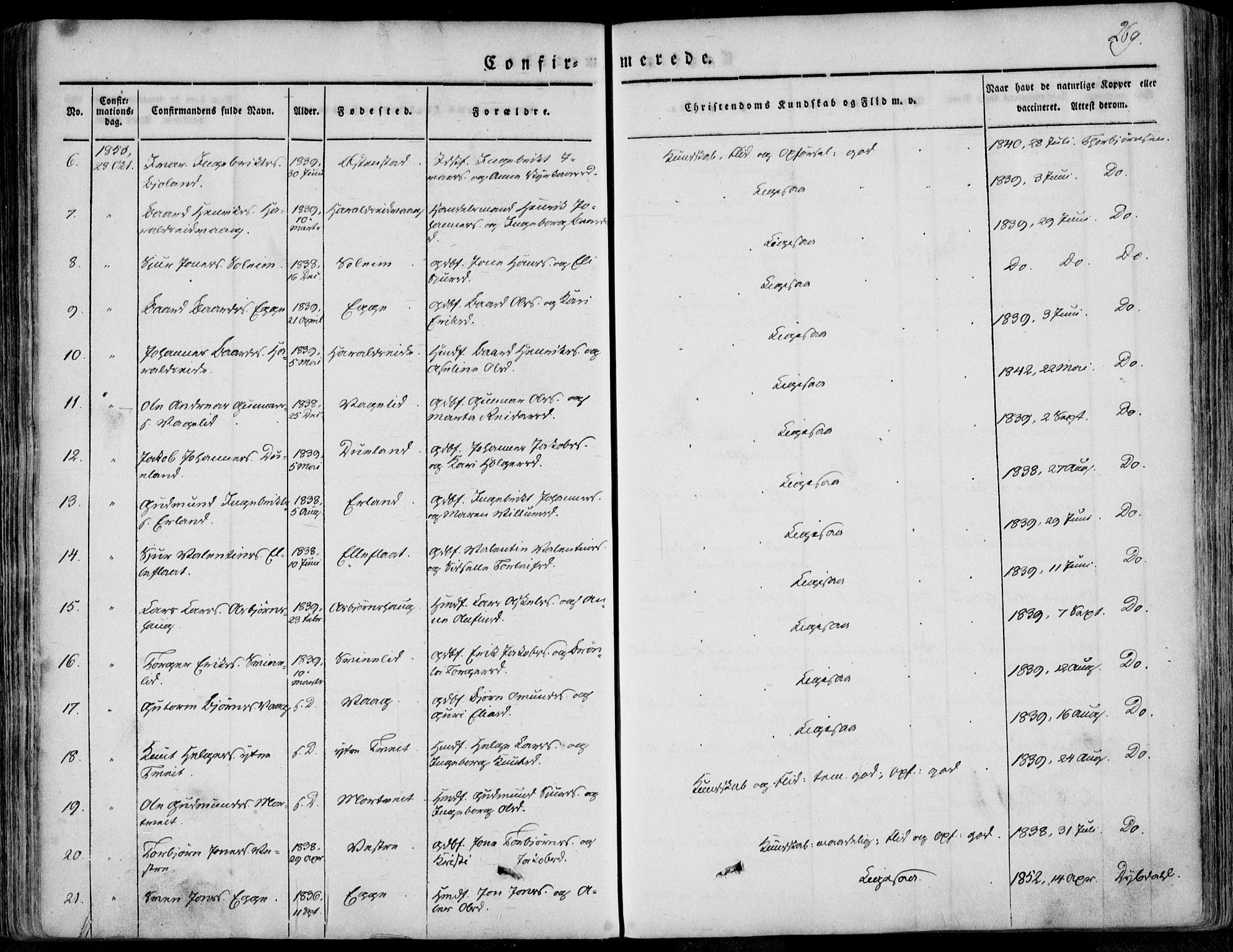 Skjold sokneprestkontor, AV/SAST-A-101847/H/Ha/Haa/L0006: Parish register (official) no. A 6.1, 1835-1858, p. 269