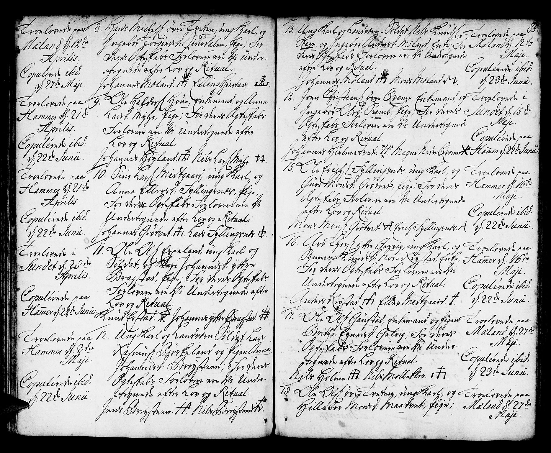 Hamre sokneprestembete, AV/SAB-A-75501/H/Ha/Haa/Haaa/L0007: Parish register (official) no. A 7, 1762-1777, p. 85