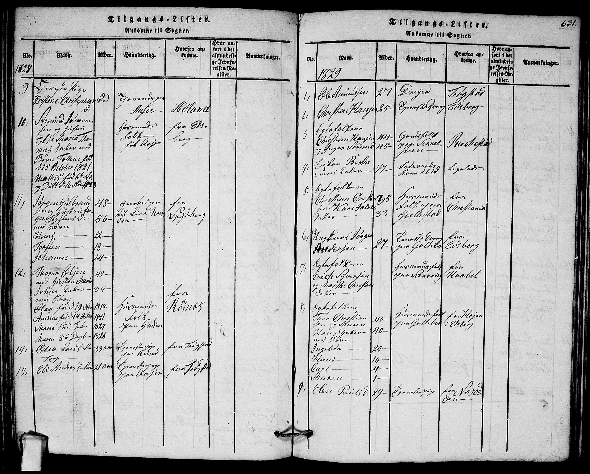 Askim prestekontor Kirkebøker, AV/SAO-A-10900/G/Ga/L0001: Parish register (copy) no. 1, 1817-1846, p. 630-631