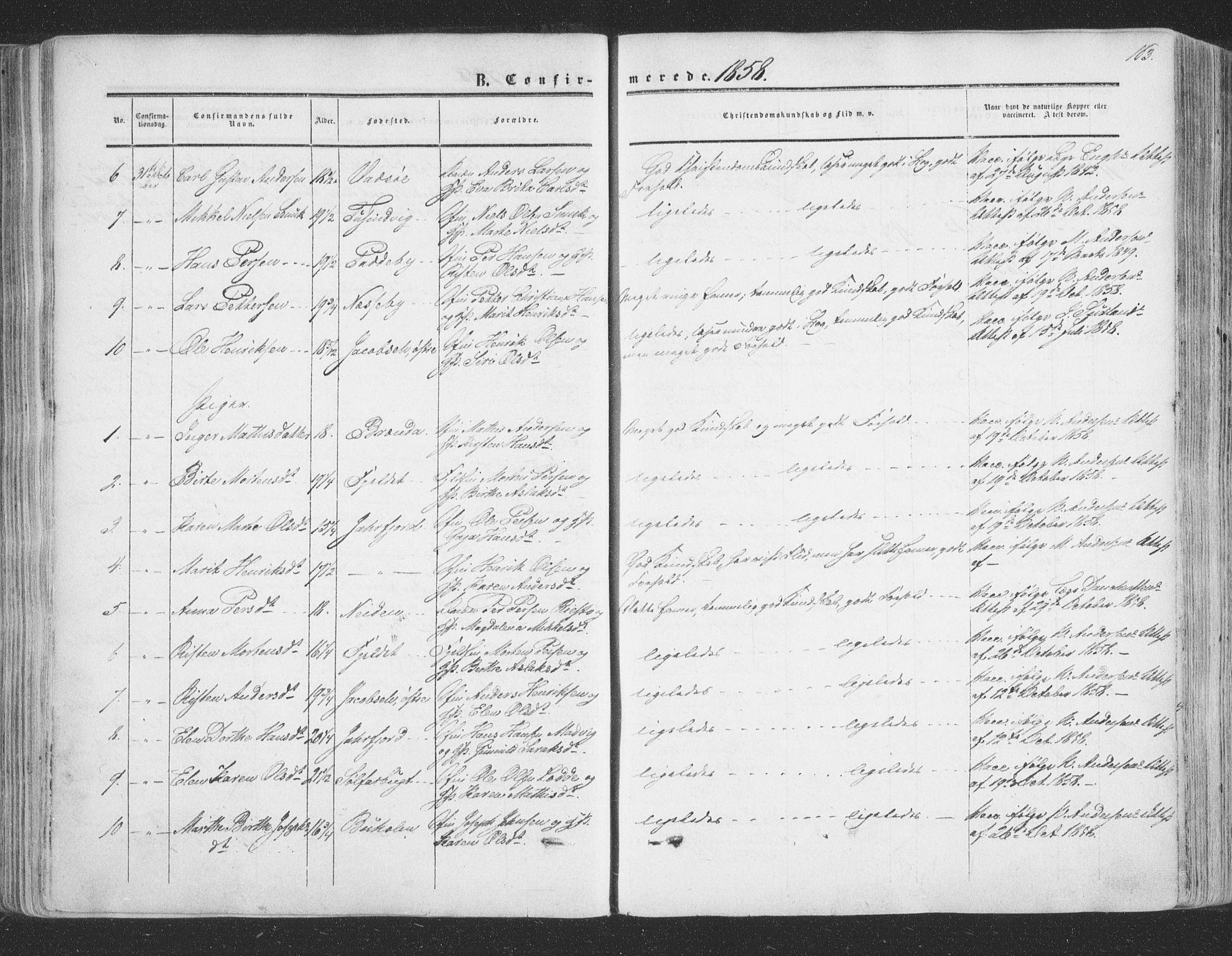 Vadsø sokneprestkontor, SATØ/S-1325/H/Ha/L0004kirke: Parish register (official) no. 4, 1854-1880, p. 163
