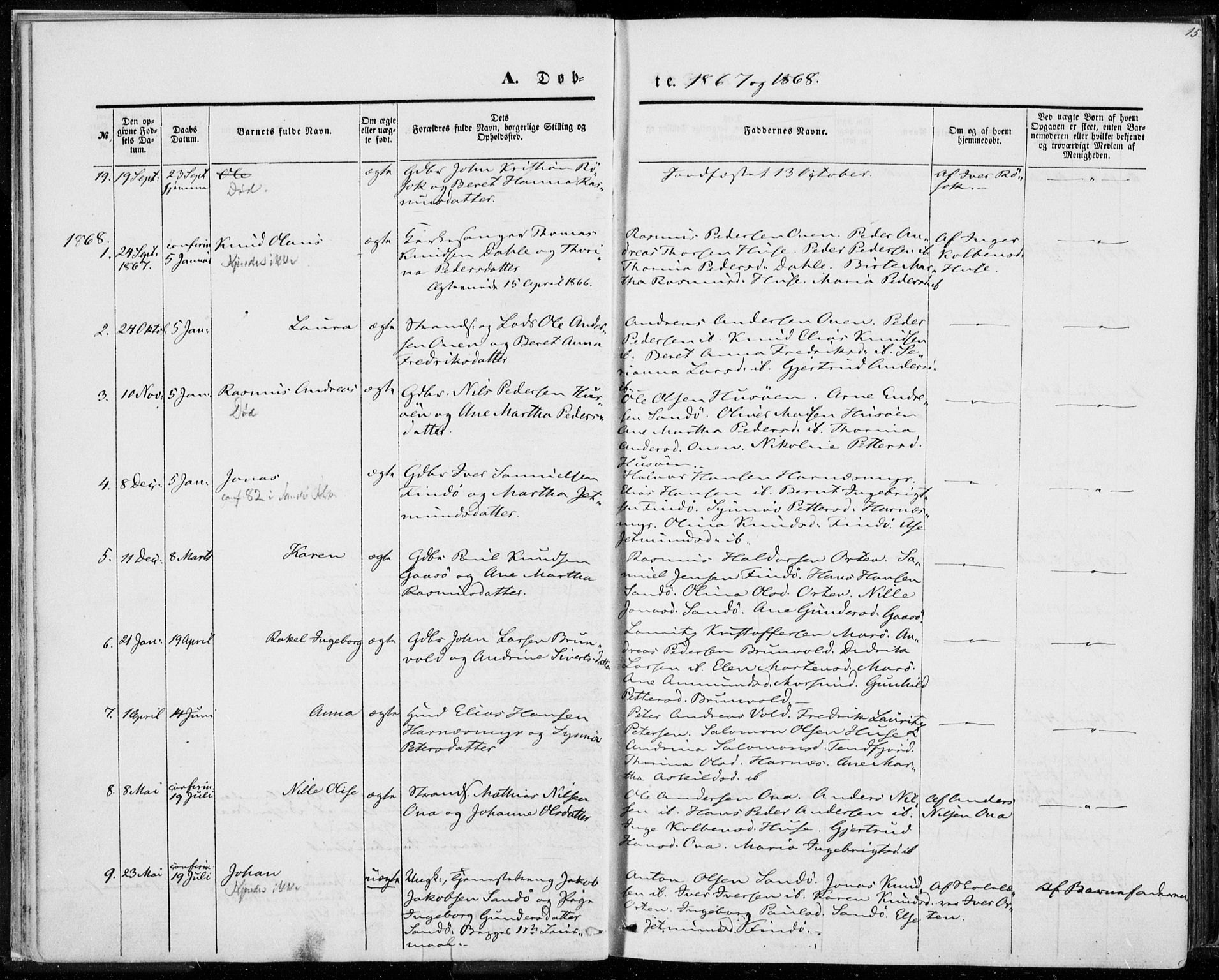 Ministerialprotokoller, klokkerbøker og fødselsregistre - Møre og Romsdal, AV/SAT-A-1454/561/L0728: Parish register (official) no. 561A02, 1858-1878, p. 15