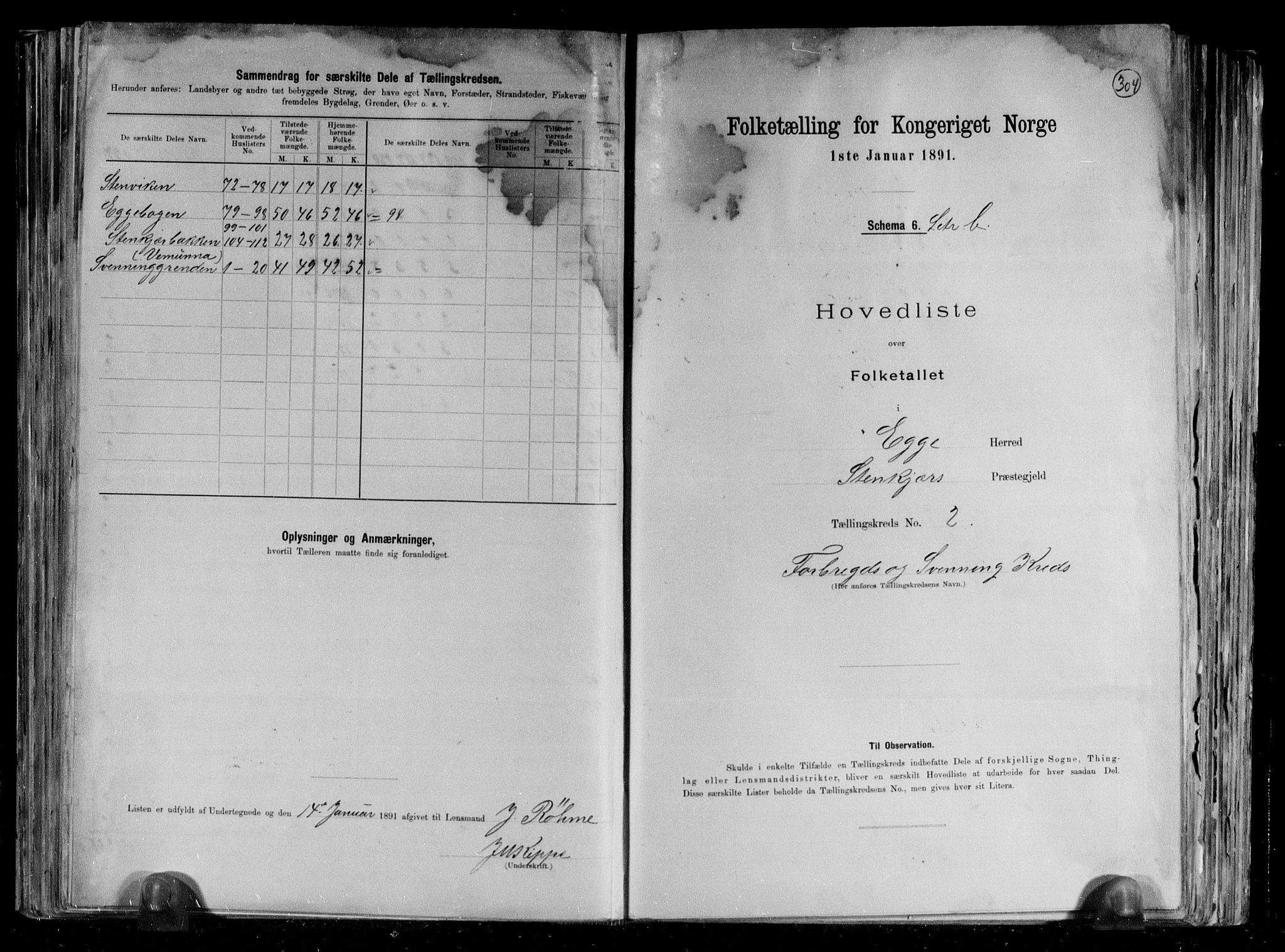 RA, 1891 census for 1733 Egge, 1891, p. 11