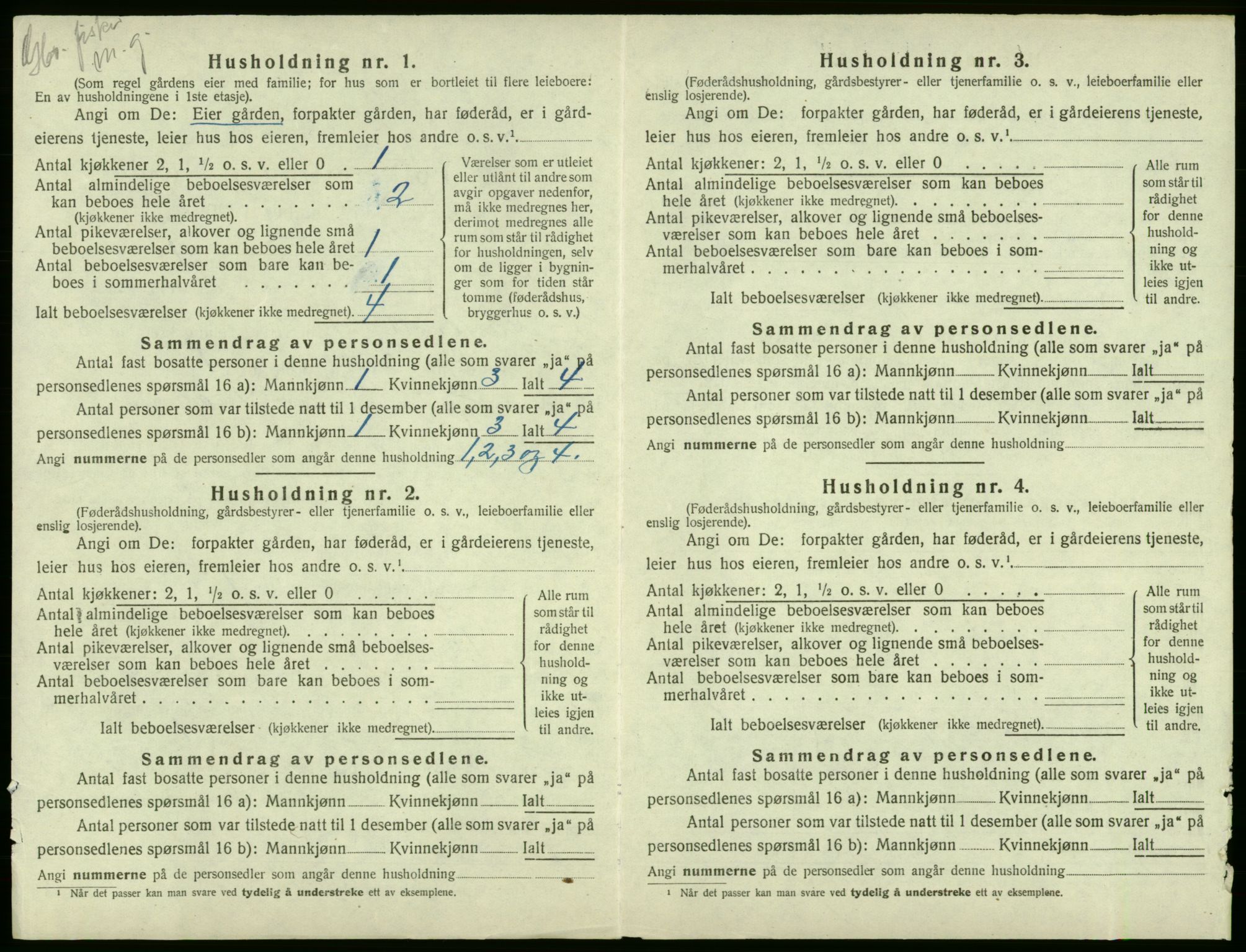 SAB, 1920 census for Austevoll, 1920, p. 481