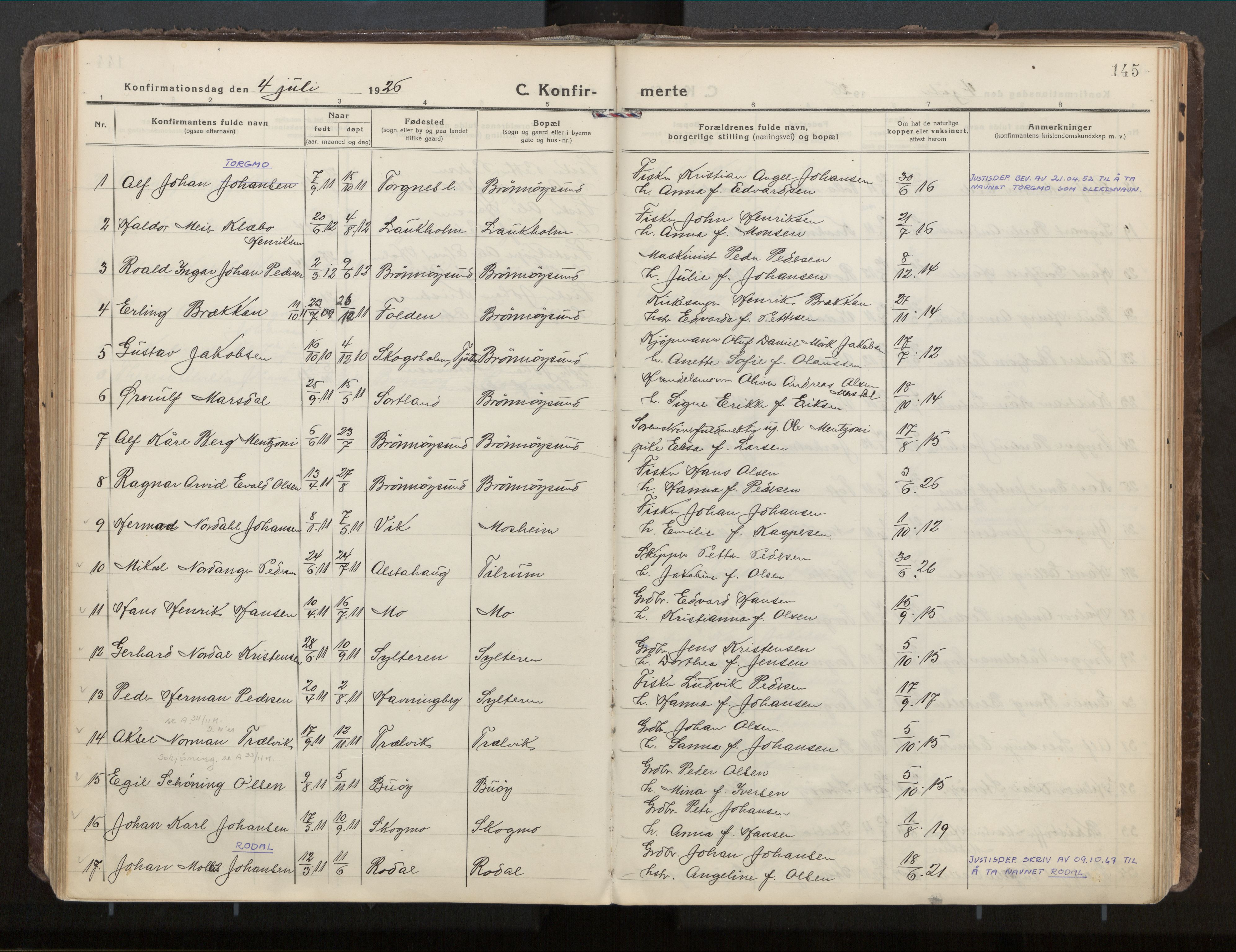 Ministerialprotokoller, klokkerbøker og fødselsregistre - Nordland, SAT/A-1459/813/L0207a: Parish register (official) no. 813A18, 1919-1927, p. 145