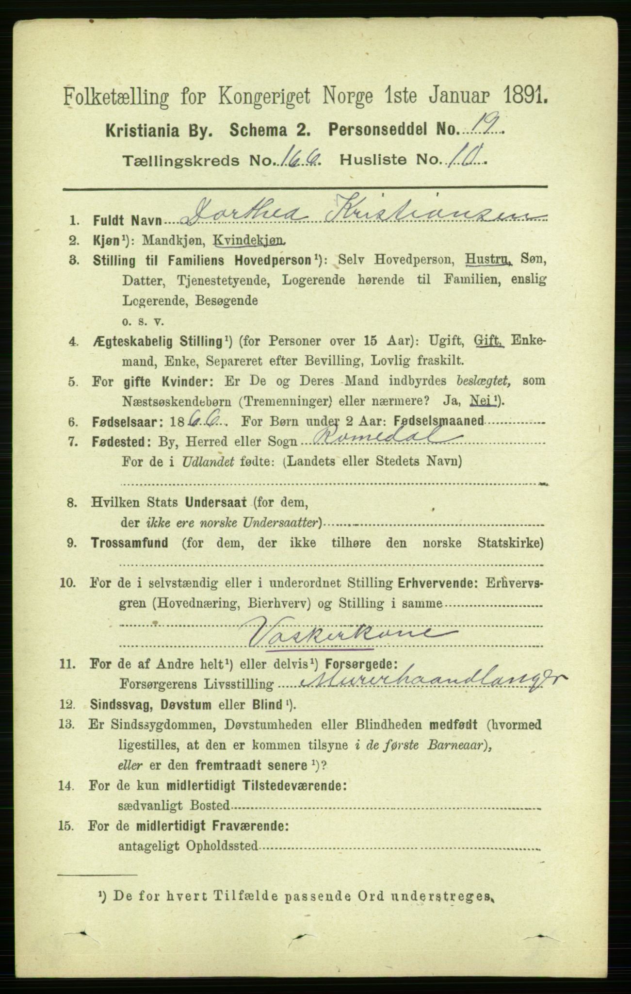 RA, 1891 census for 0301 Kristiania, 1891, p. 96919