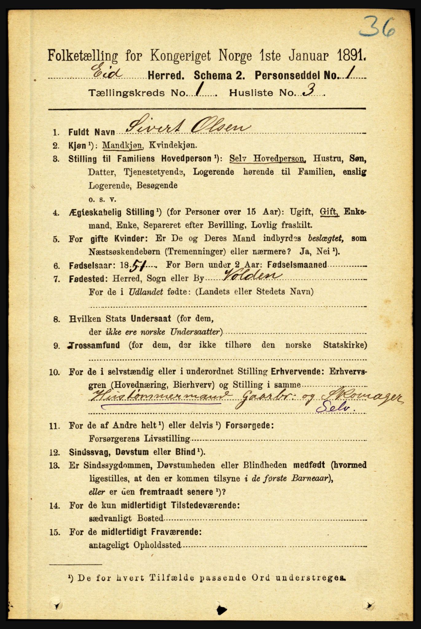 RA, 1891 census for 1443 Eid, 1891, p. 90