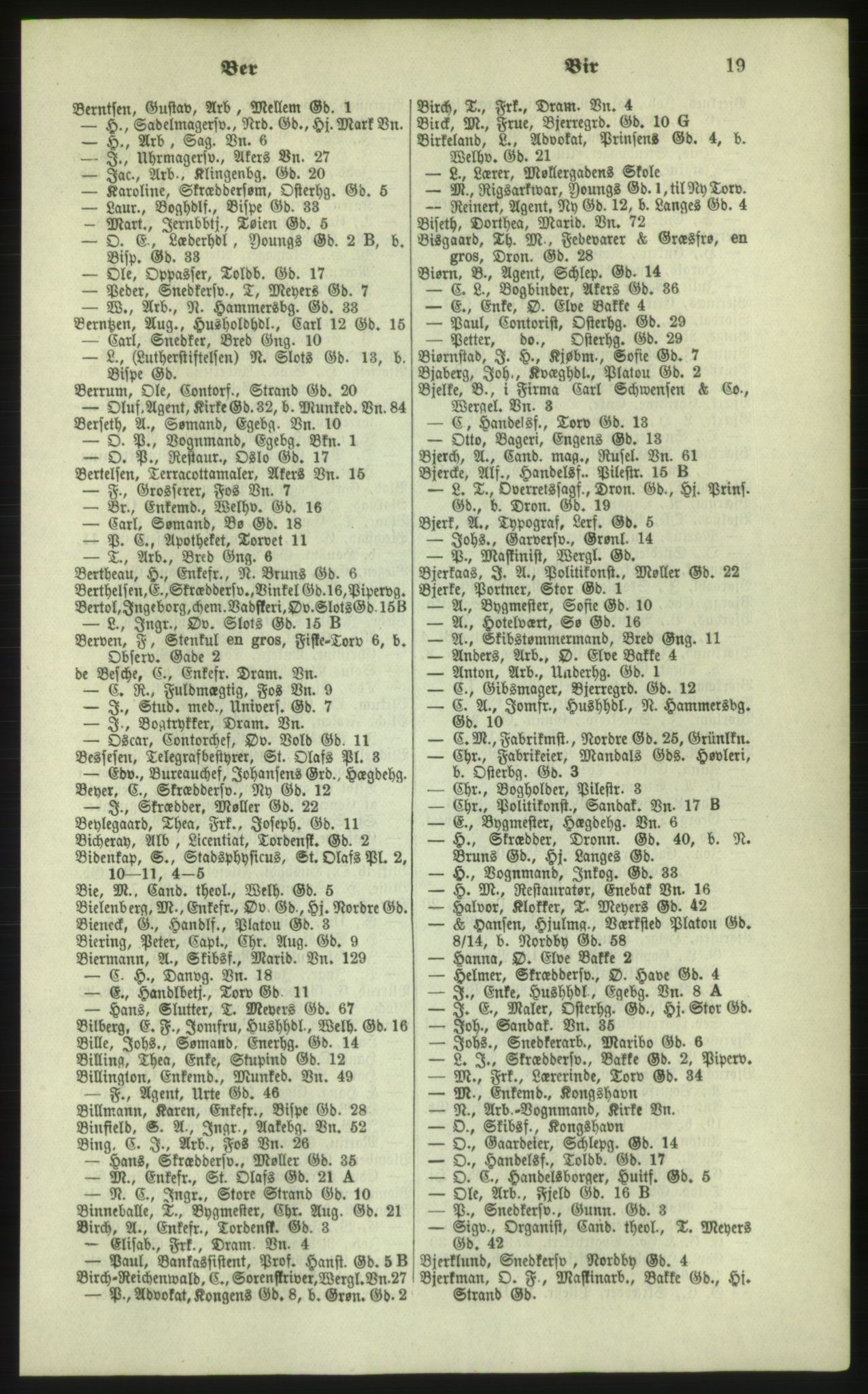 Kristiania/Oslo adressebok, PUBL/-, 1879, p. 19