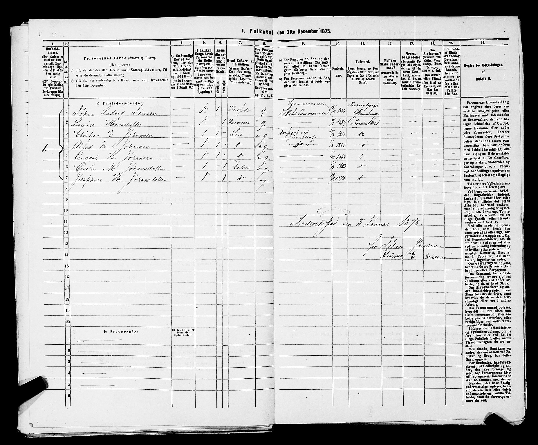 RA, 1875 census for 0103B Fredrikstad/Fredrikstad, 1875, p. 1525