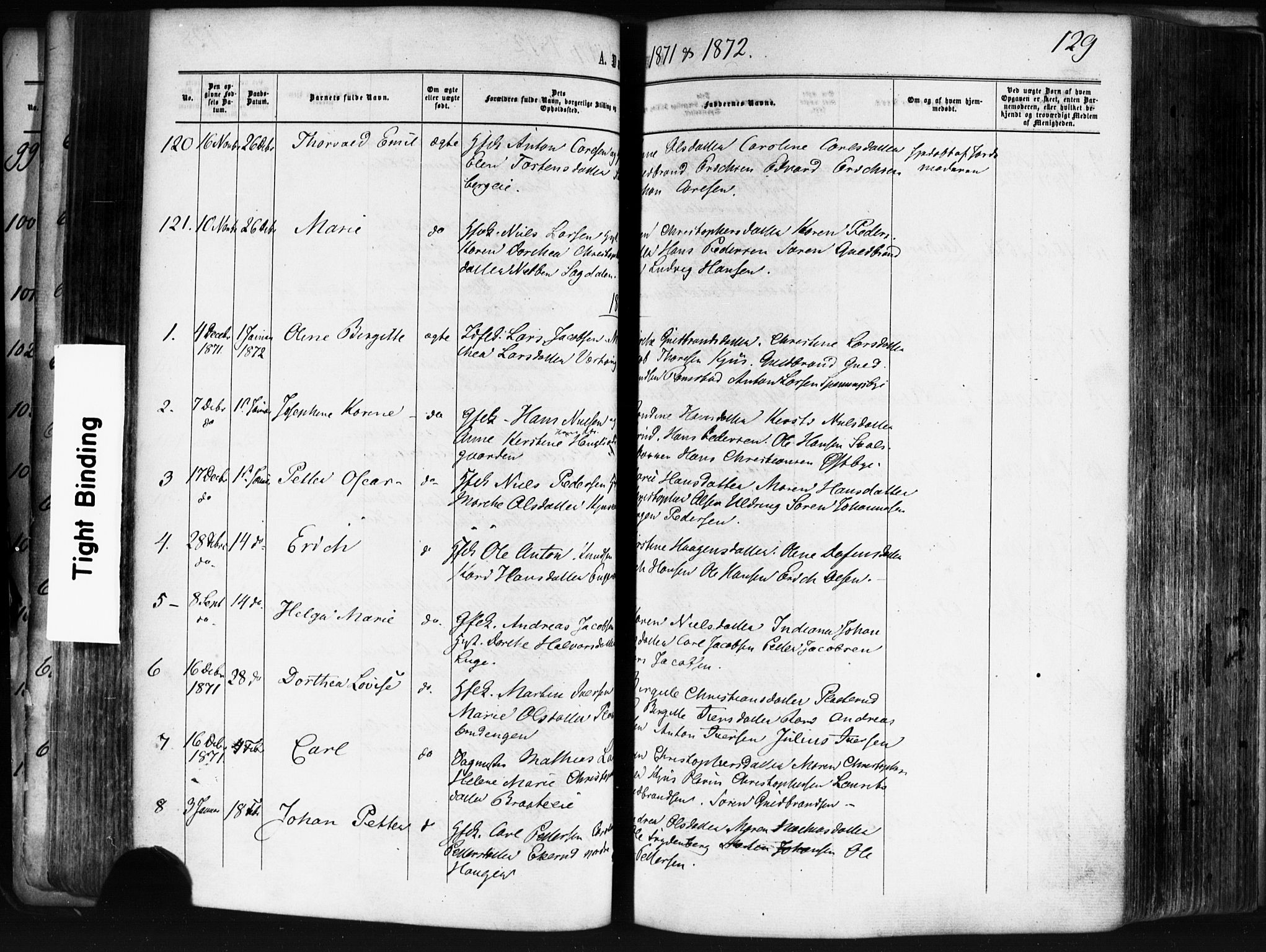 Skedsmo prestekontor Kirkebøker, AV/SAO-A-10033a/F/Fa/L0011: Parish register (official) no. I 11, 1866-1876, p. 129