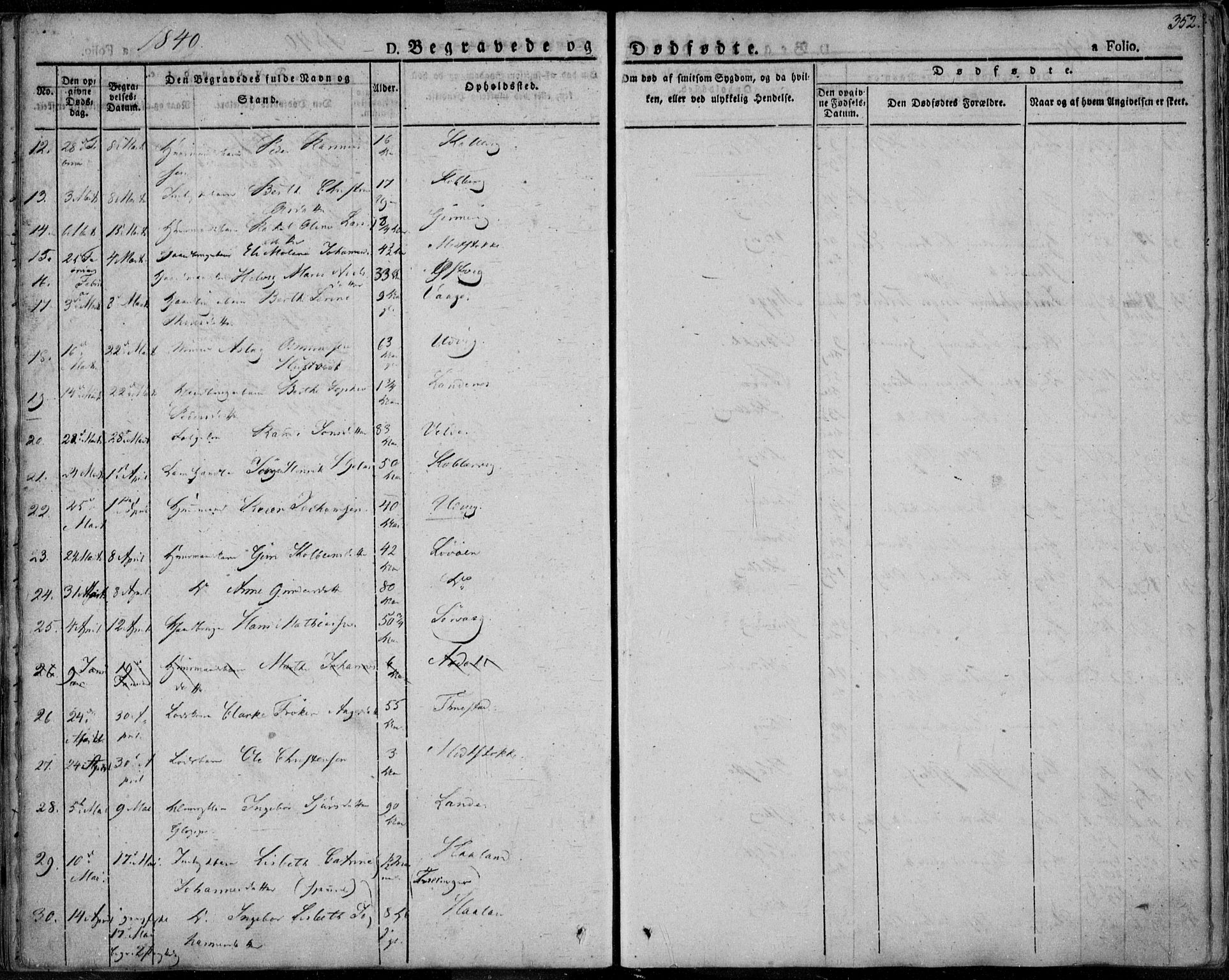 Avaldsnes sokneprestkontor, AV/SAST-A -101851/H/Ha/Haa/L0005: Parish register (official) no. A 5.2, 1825-1841, p. 352