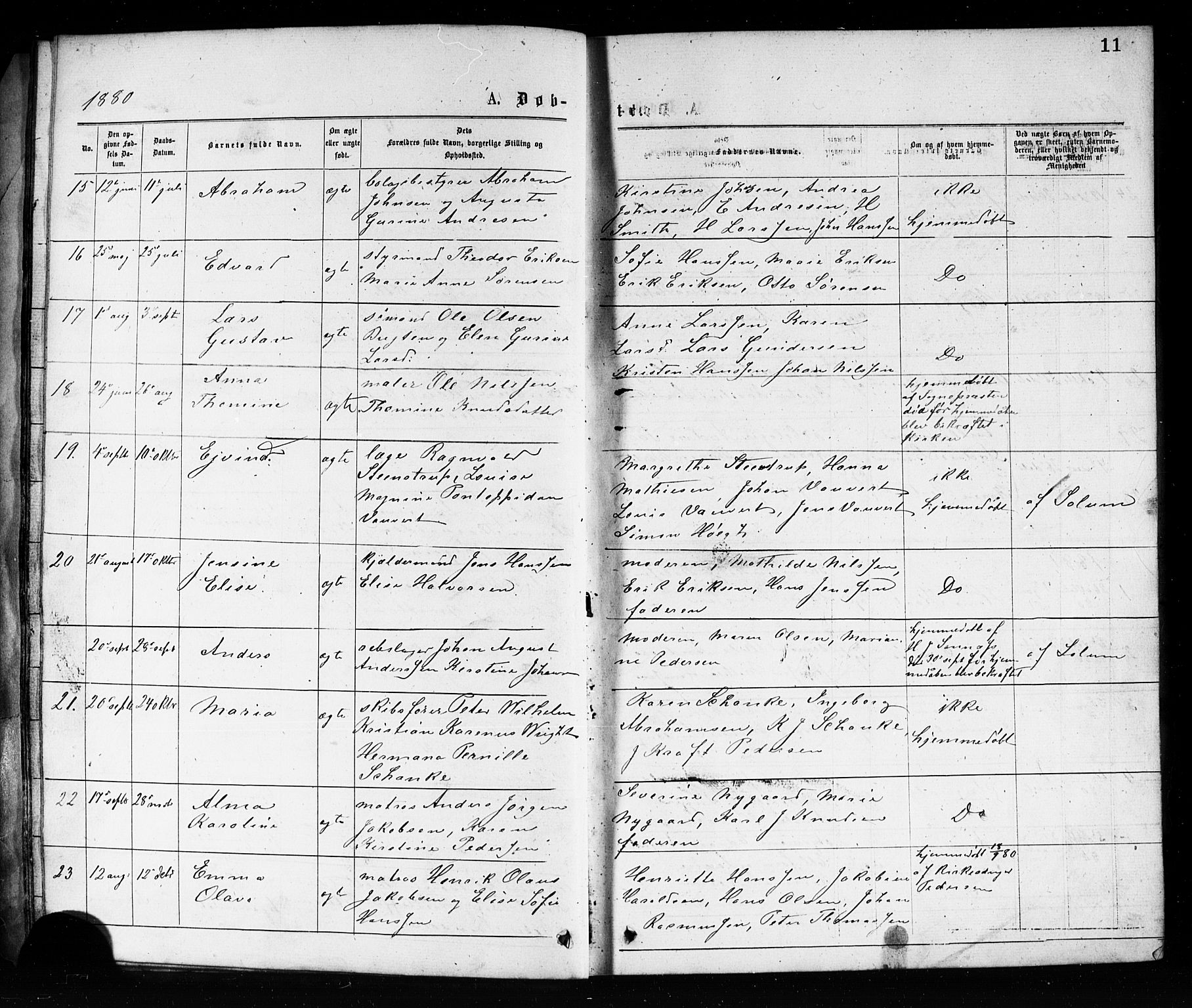Porsgrunn kirkebøker , SAKO/A-104/G/Ga/L0003: Parish register (copy) no. I 3, 1877-1915, p. 11