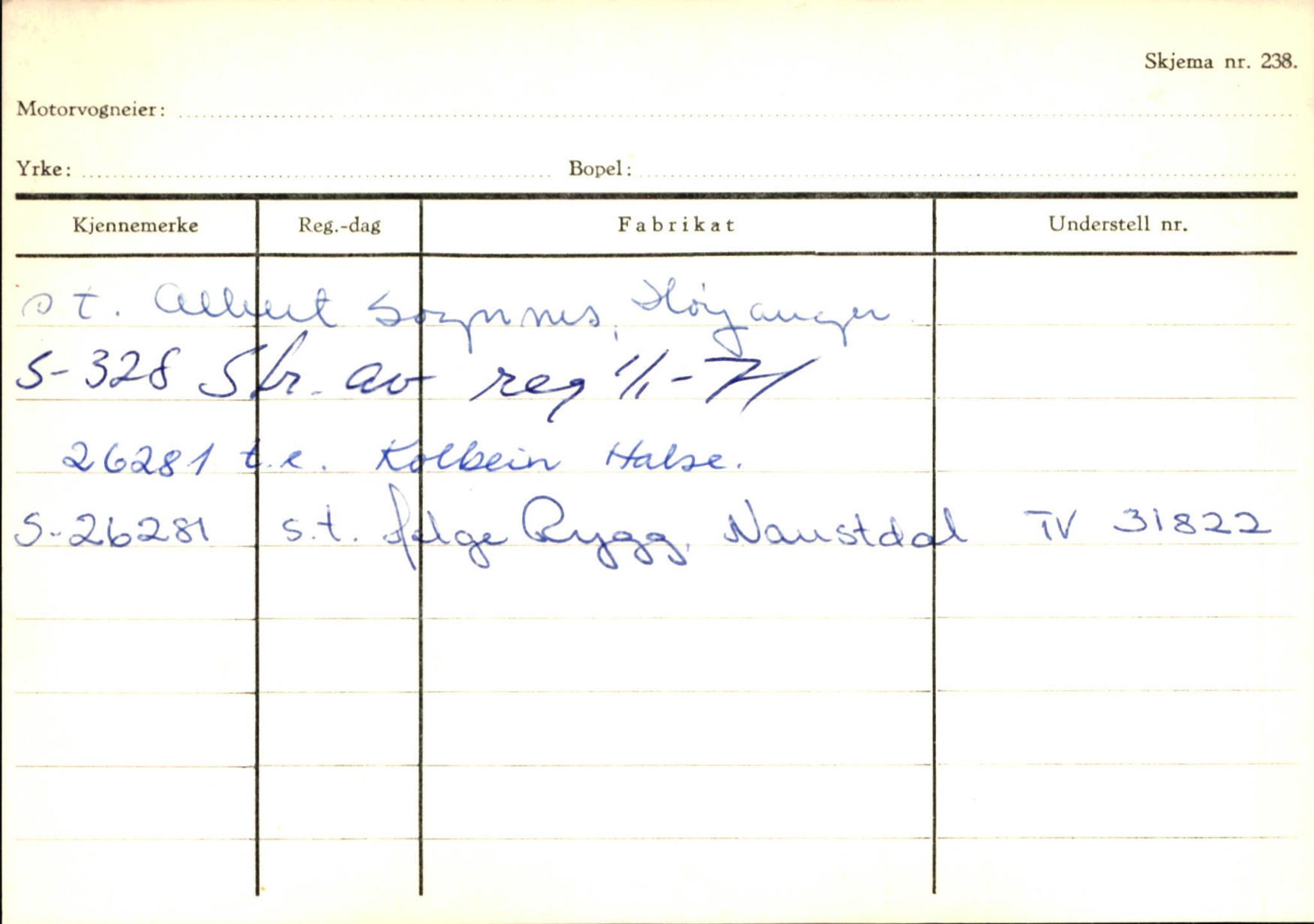 Statens vegvesen, Sogn og Fjordane vegkontor, AV/SAB-A-5301/4/F/L0131: Eigarregister Høyanger P-Å. Stryn S-Å, 1945-1975, p. 282