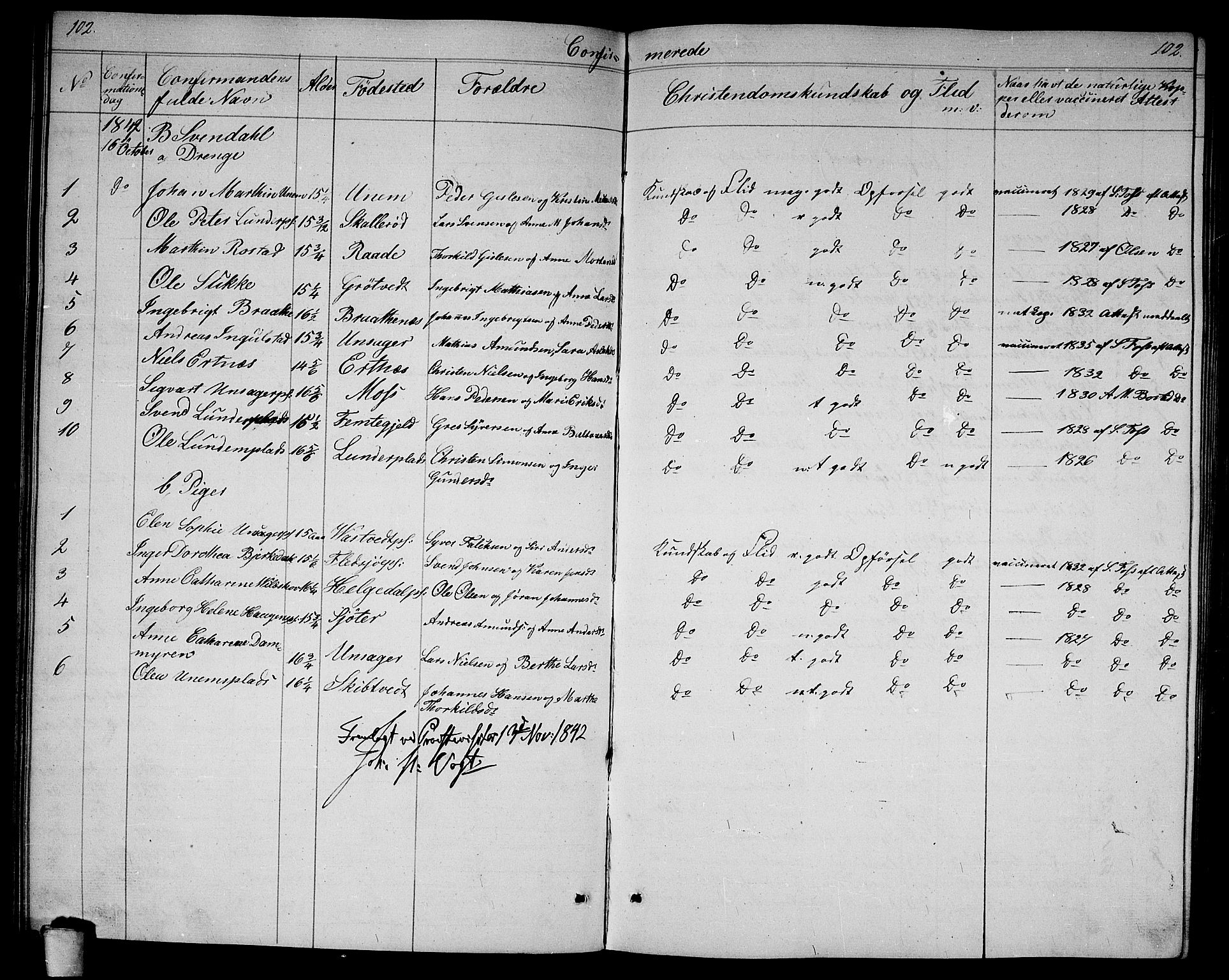 Våler prestekontor Kirkebøker, AV/SAO-A-11083/G/Ga/L0002: Parish register (copy) no. I 2, 1839-1860, p. 102