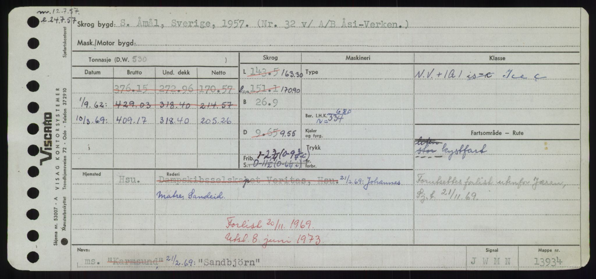 Sjøfartsdirektoratet med forløpere, Skipsmålingen, RA/S-1627/H/Hd/L0032: Fartøy, San-Seve, p. 47