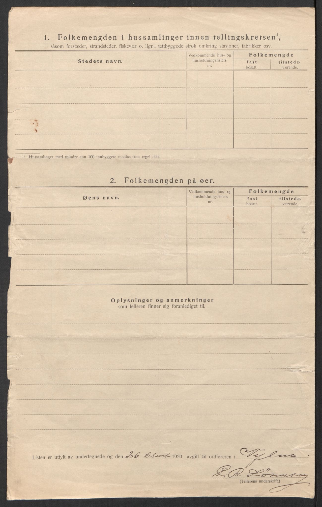 SAT, 1920 census for Vefsn, 1920, p. 29