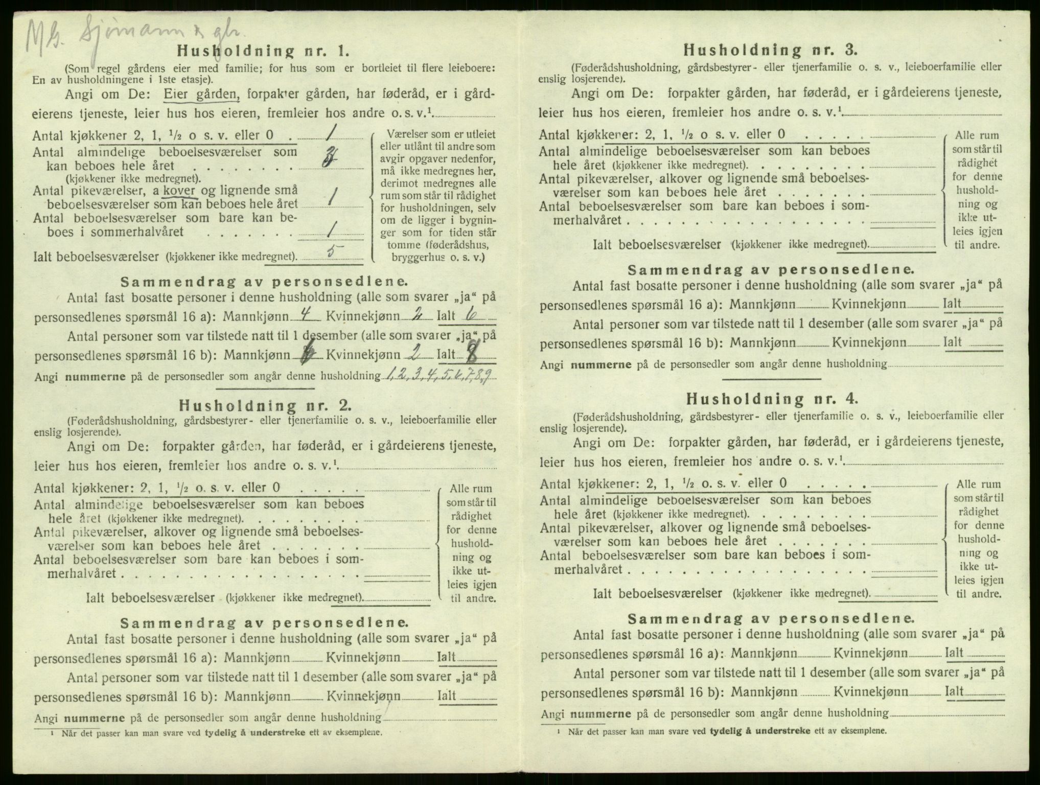 SAKO, 1920 census for Sandeherred, 1920, p. 1597