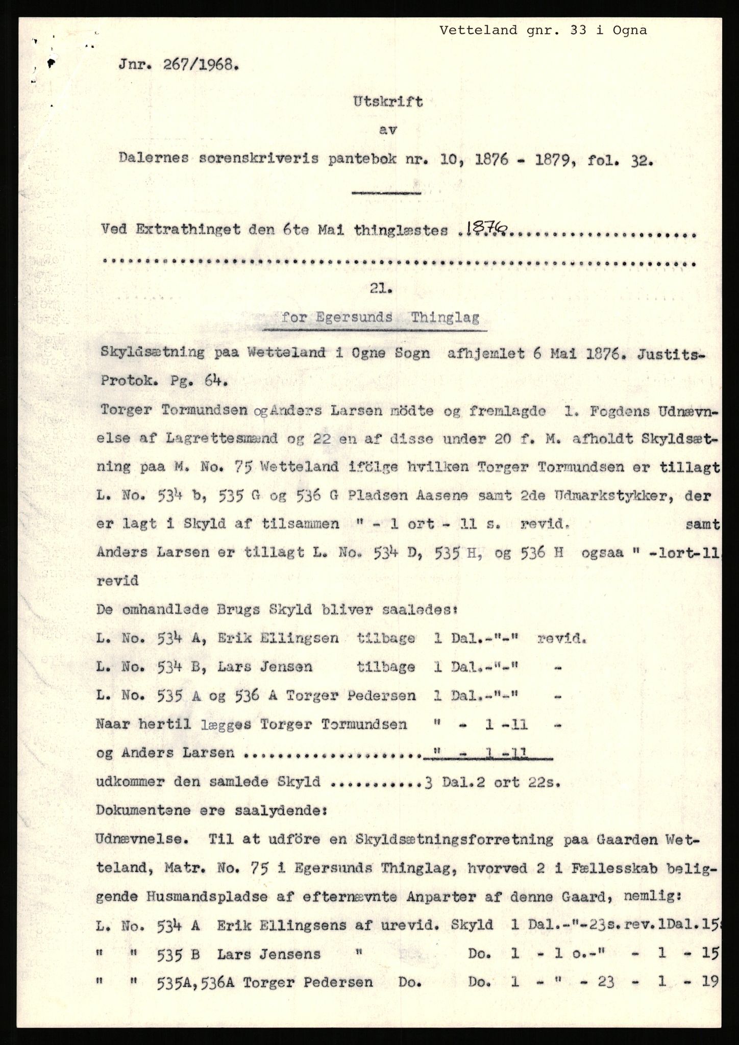 Statsarkivet i Stavanger, SAST/A-101971/03/Y/Yj/L0094: Avskrifter sortert etter gårdsnavn: Vetrhus - Vik i Nerstrand, 1750-1930, p. 114