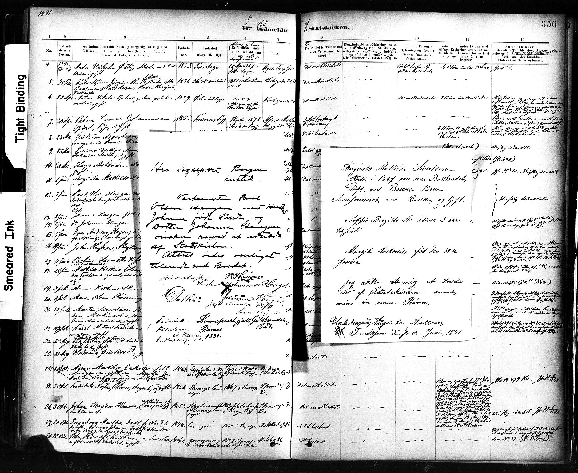 Ministerialprotokoller, klokkerbøker og fødselsregistre - Sør-Trøndelag, SAT/A-1456/604/L0189: Parish register (official) no. 604A10, 1878-1892, p. 356