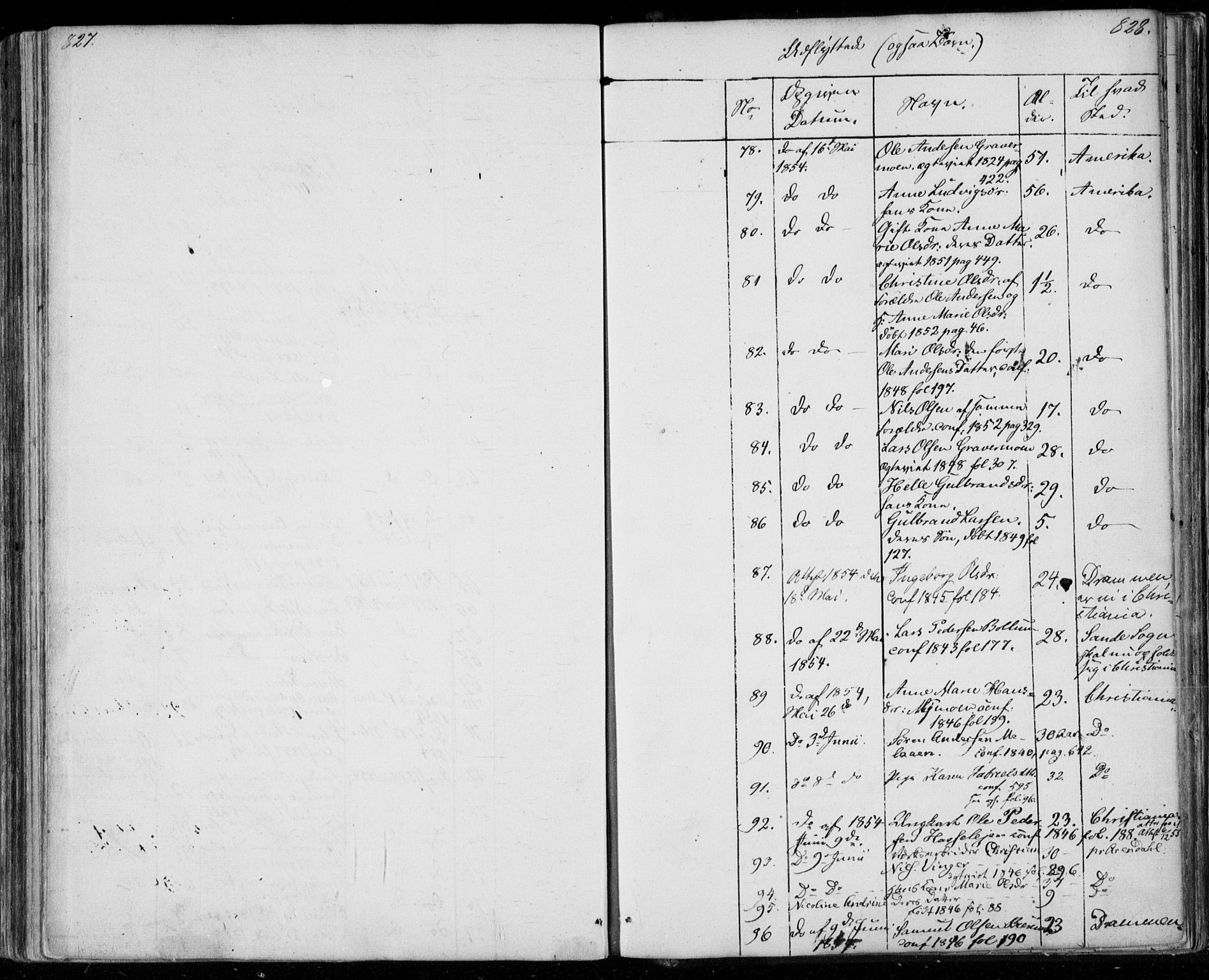 Modum kirkebøker, AV/SAKO-A-234/F/Fa/L0008: Parish register (official) no. 8, 1851-1859, p. 827-828