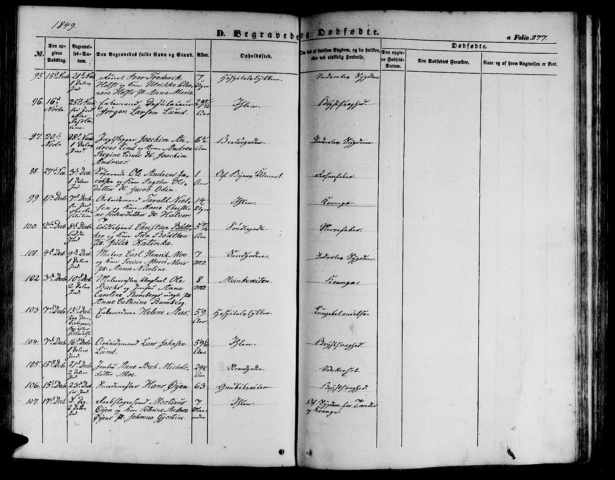 Ministerialprotokoller, klokkerbøker og fødselsregistre - Sør-Trøndelag, SAT/A-1456/602/L0137: Parish register (copy) no. 602C05, 1846-1856, p. 277